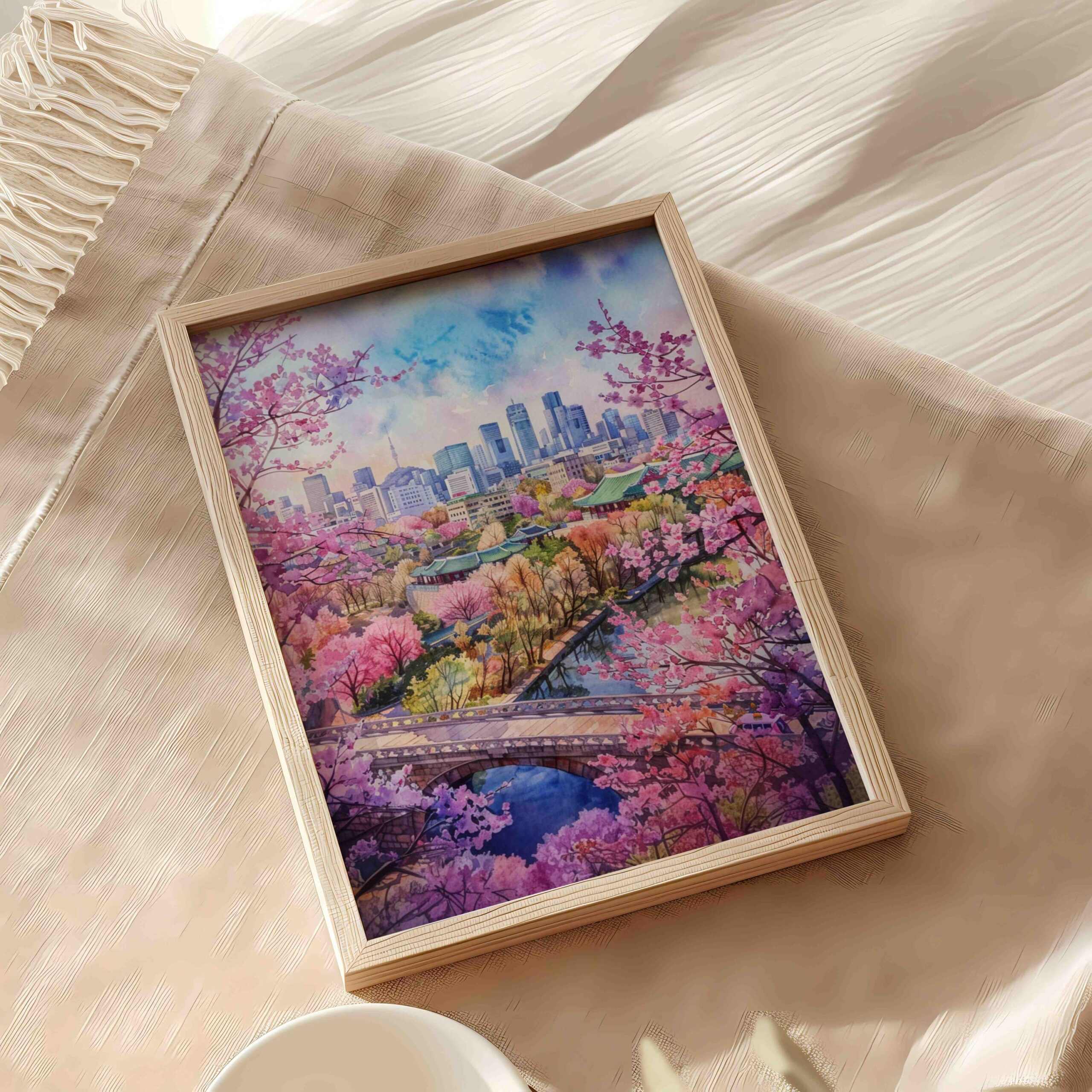 Seoul South Korea Asia Watercolor Print: Asian Art Travel Poster - Image 6