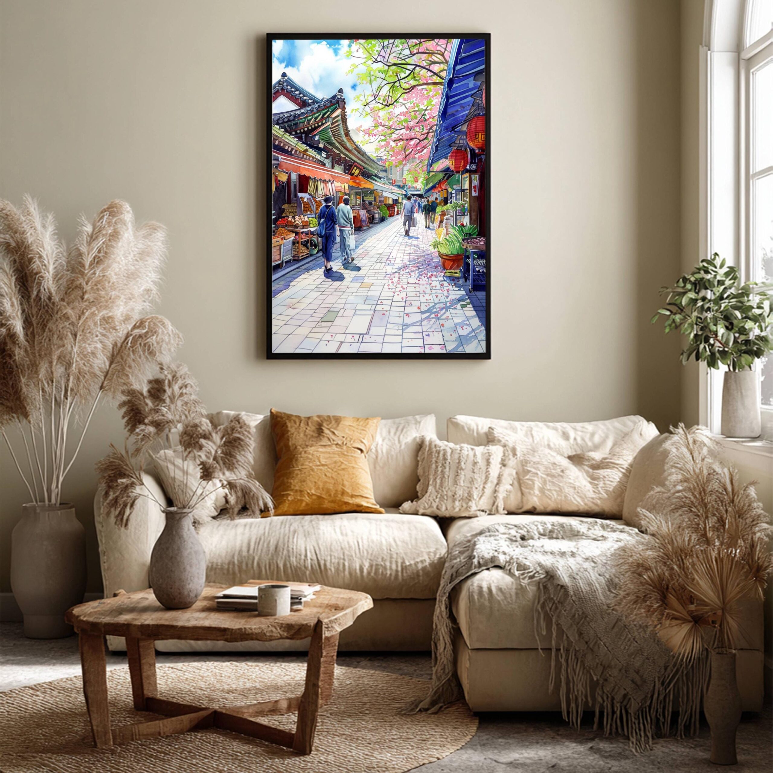 Gwangjang Market Seoul South Korea Asia Watercolor Print: Asian Art Travel Poster - Image 3