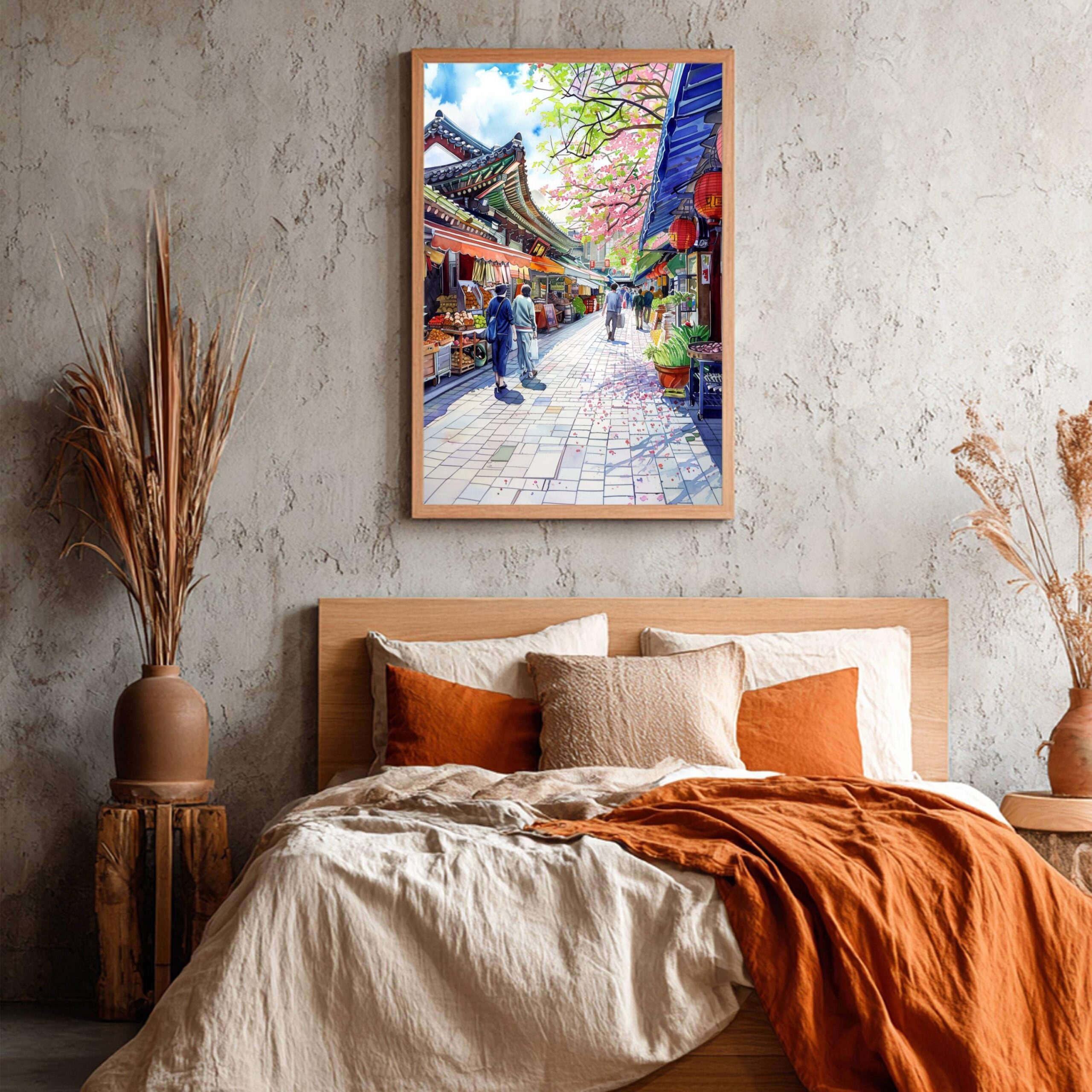 Gwangjang Market Seoul South Korea Asia Watercolor Print: Asian Art Travel Poster - Image 4