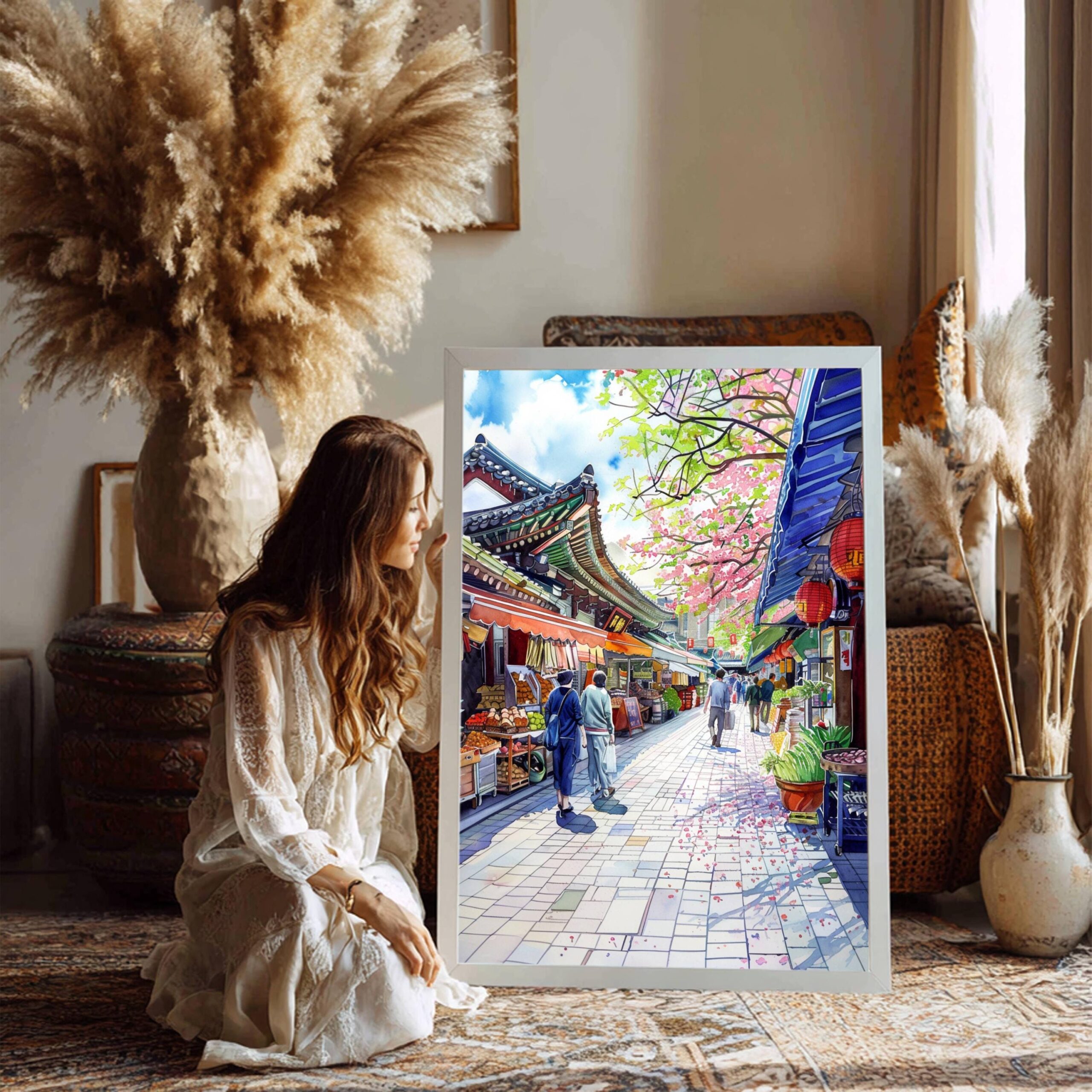 Gwangjang Market Seoul South Korea Asia Watercolor Print: Asian Art Travel Poster - Image 7
