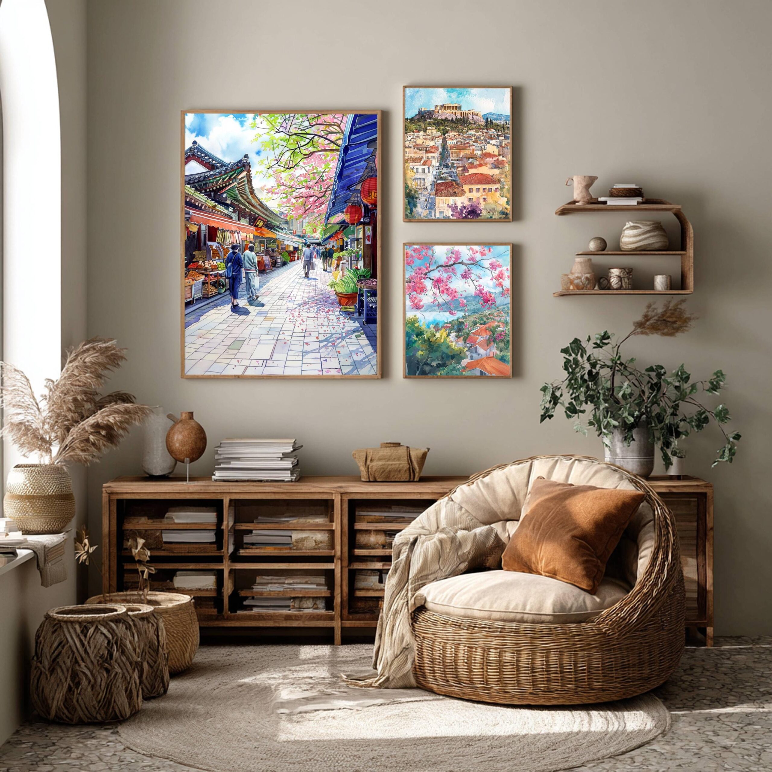 Gwangjang Market Seoul South Korea Asia Watercolor Print: Asian Art Travel Poster - Image 2