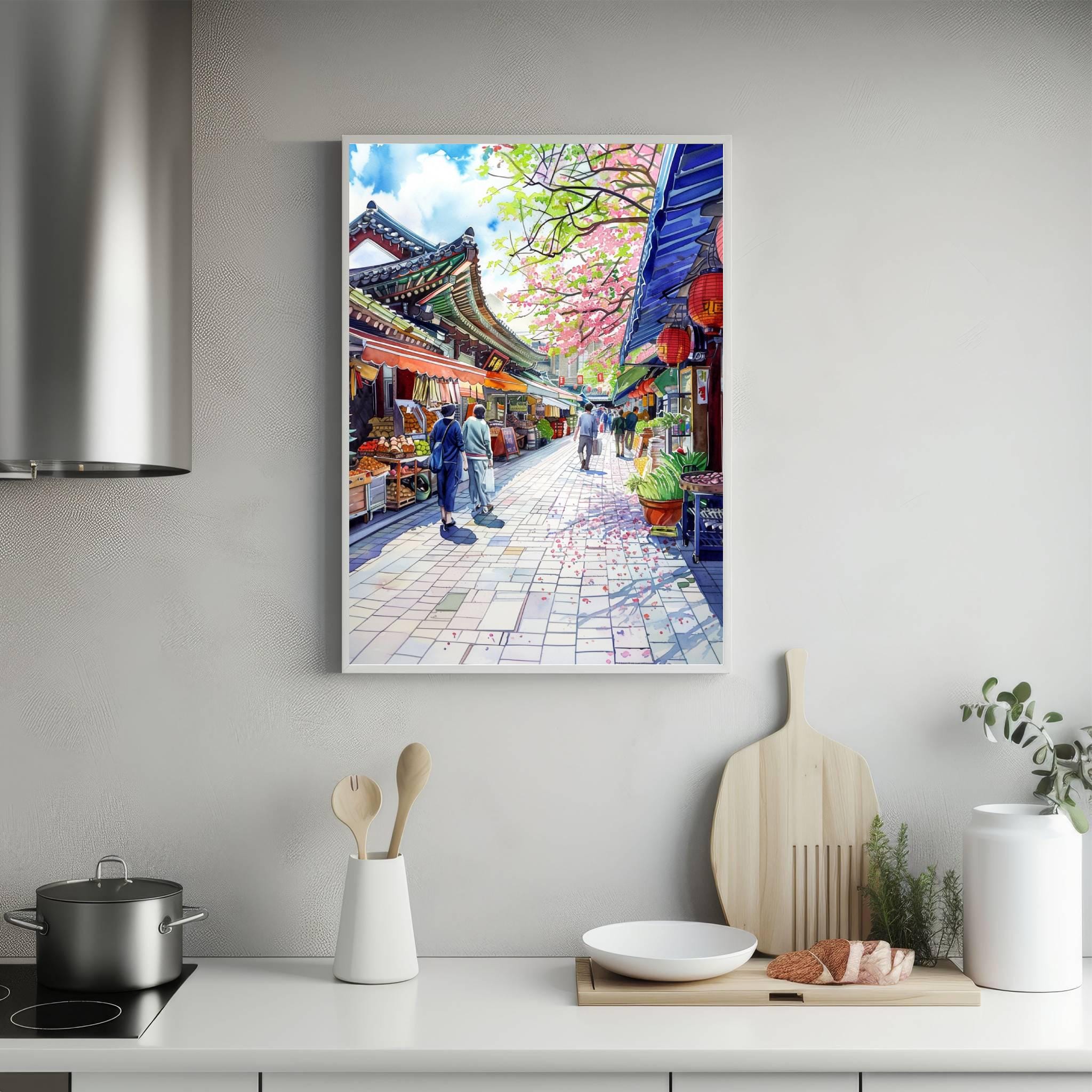 Gwangjang Market Seoul South Korea Asia Watercolor Print: Asian Art Travel Poster - Image 5