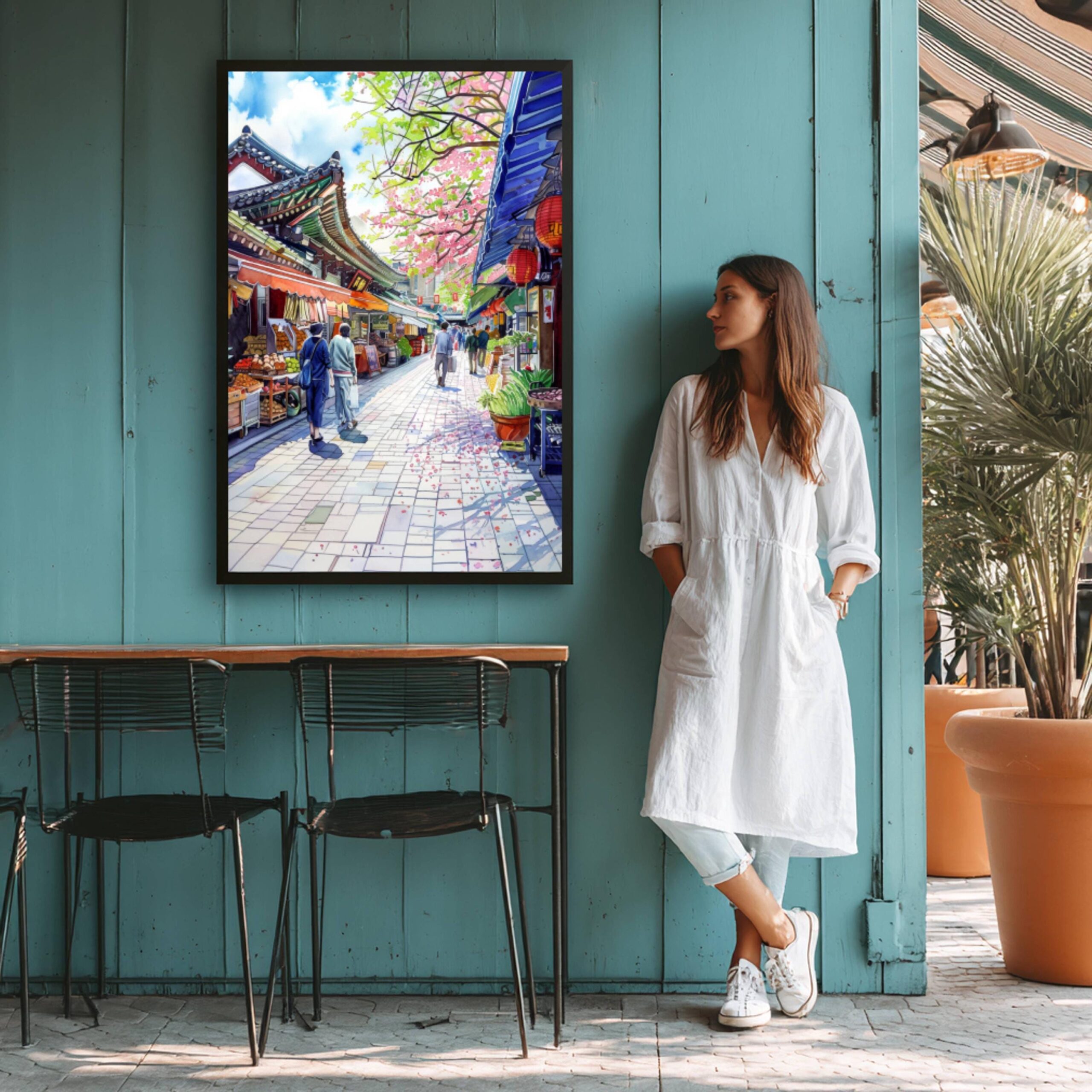 Gwangjang Market Seoul South Korea Asia Watercolor Print: Asian Art Travel Poster - Image 9