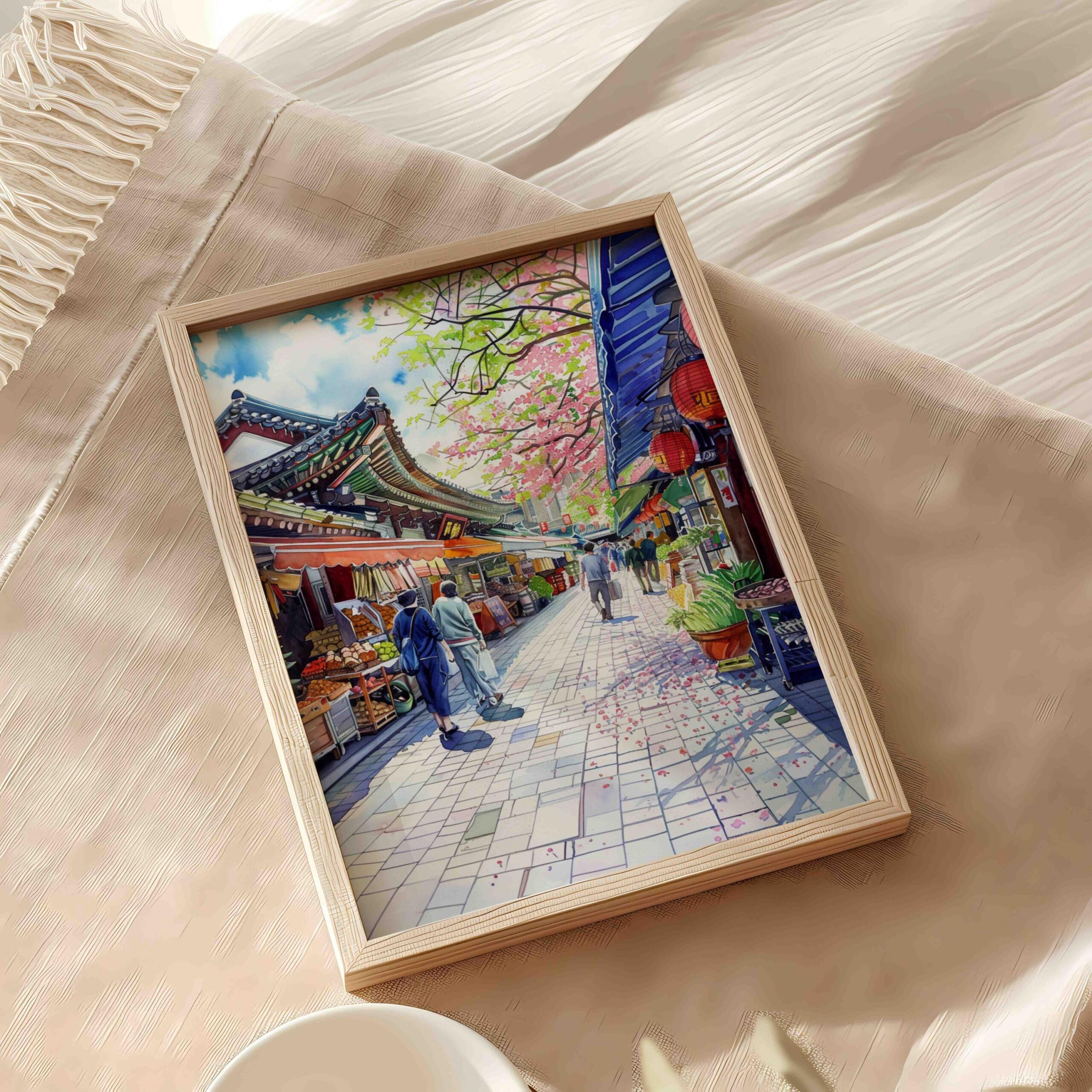 Gwangjang Market Seoul South Korea Asia Watercolor Print: Asian Art Travel Poster - Image 6