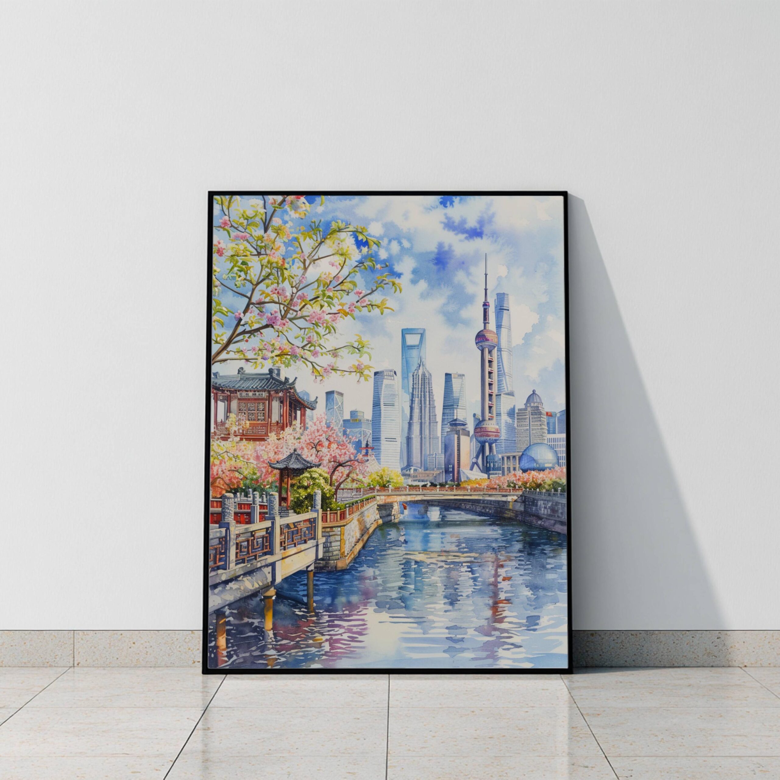 Shanghai China Watercolor Print: Asia Travel Poster - Image 10