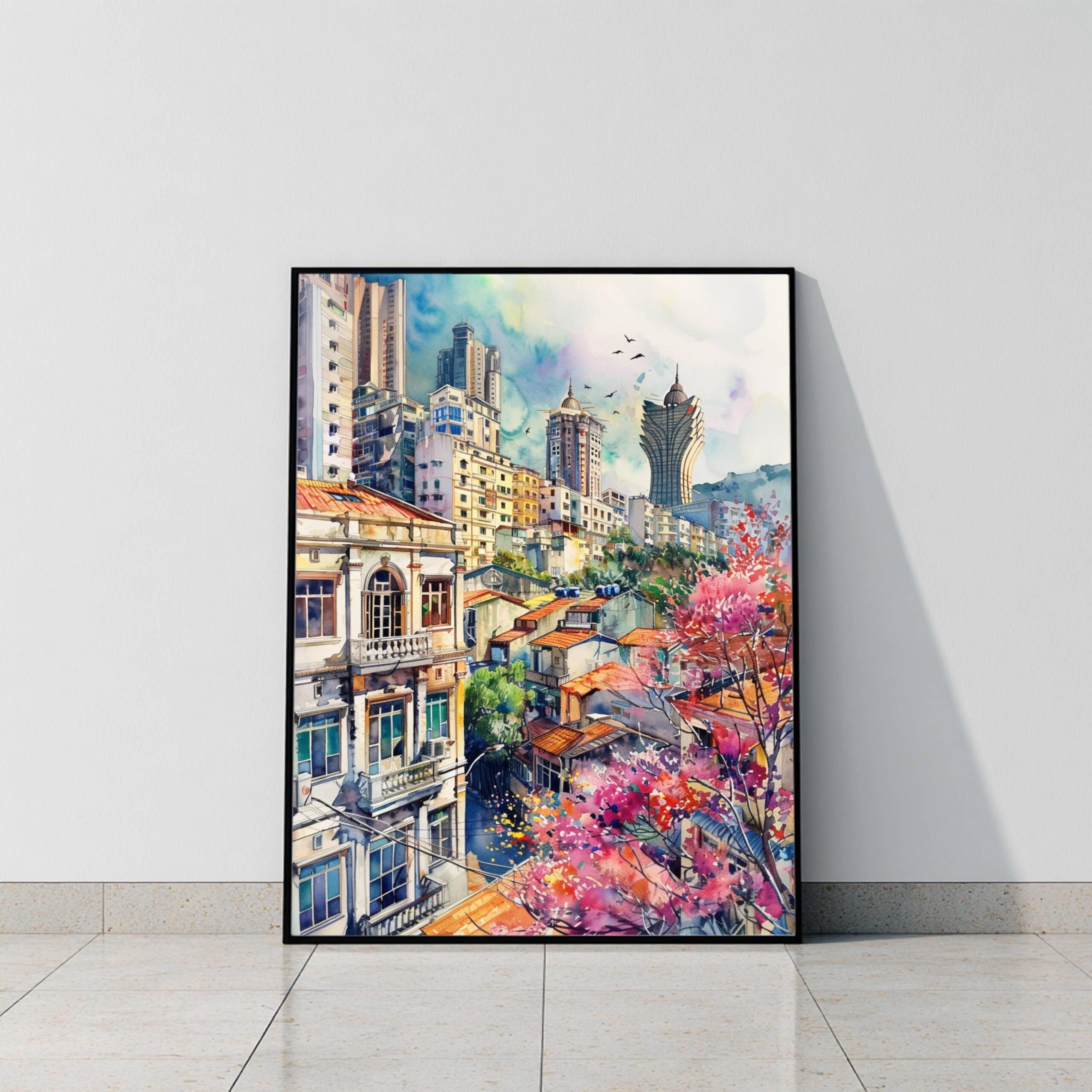 Macau China Watercolor Print: Asia Travel Poster - Image 10
