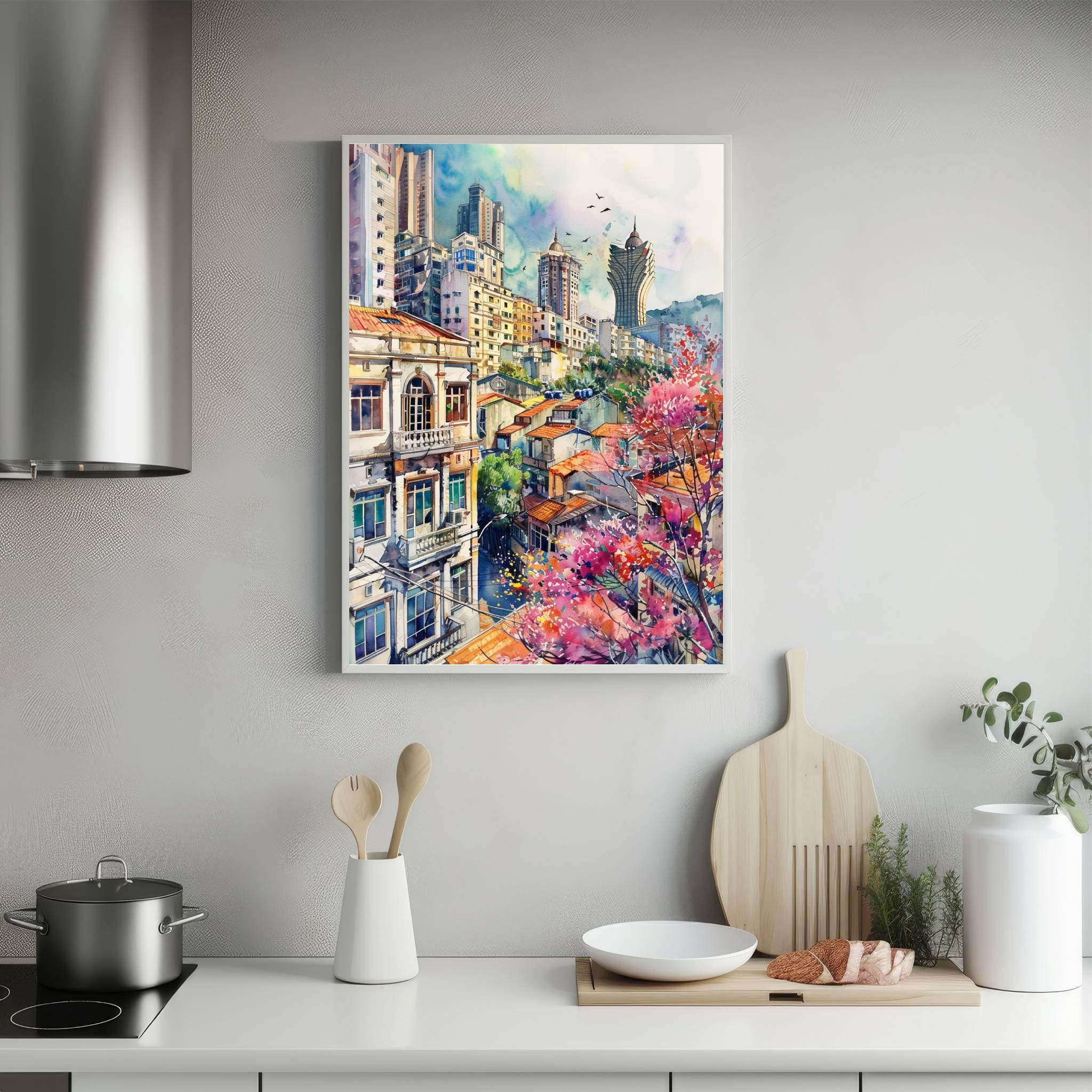 Macau China Watercolor Print: Asia Travel Poster - Image 5