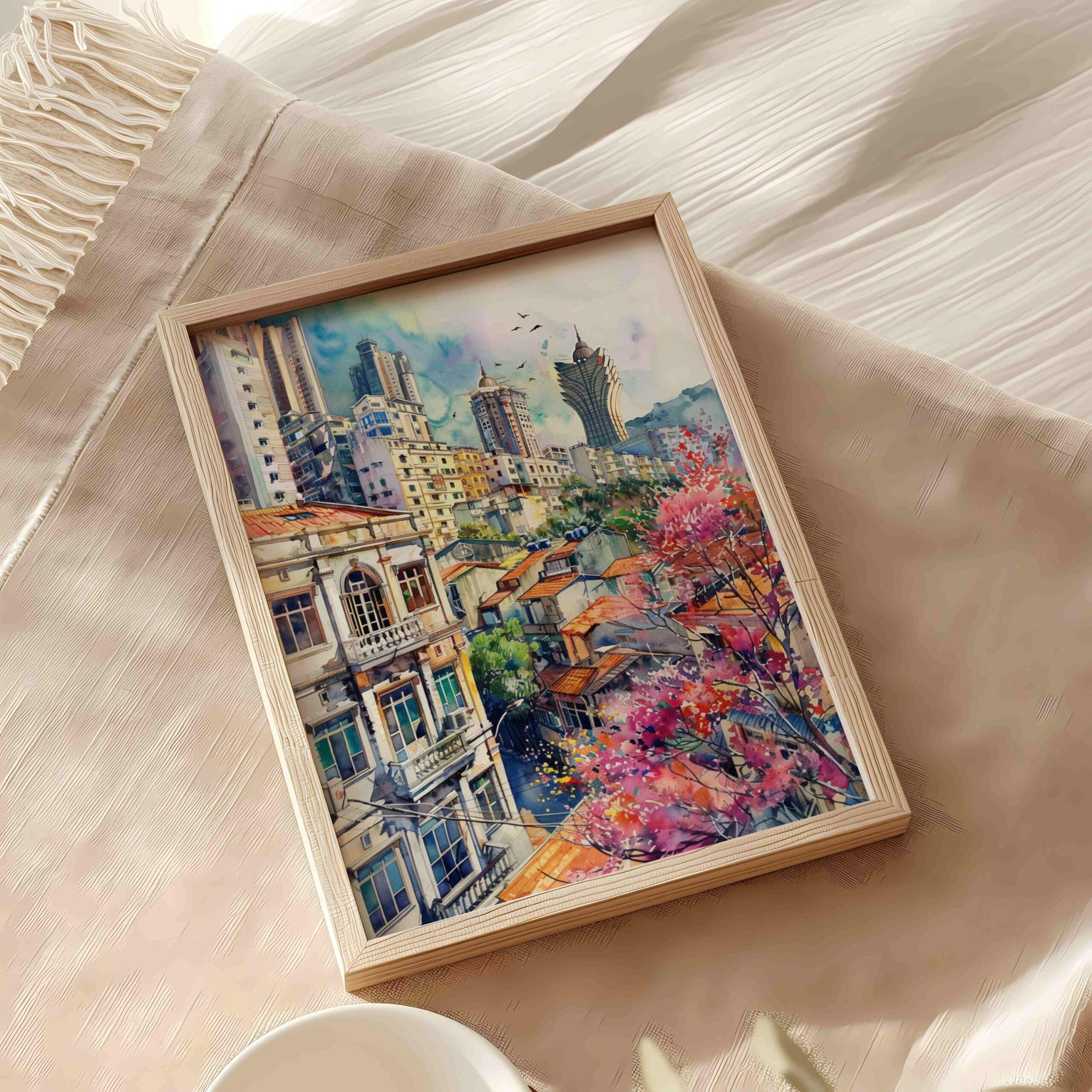 Macau China Watercolor Print: Asia Travel Poster - Image 6