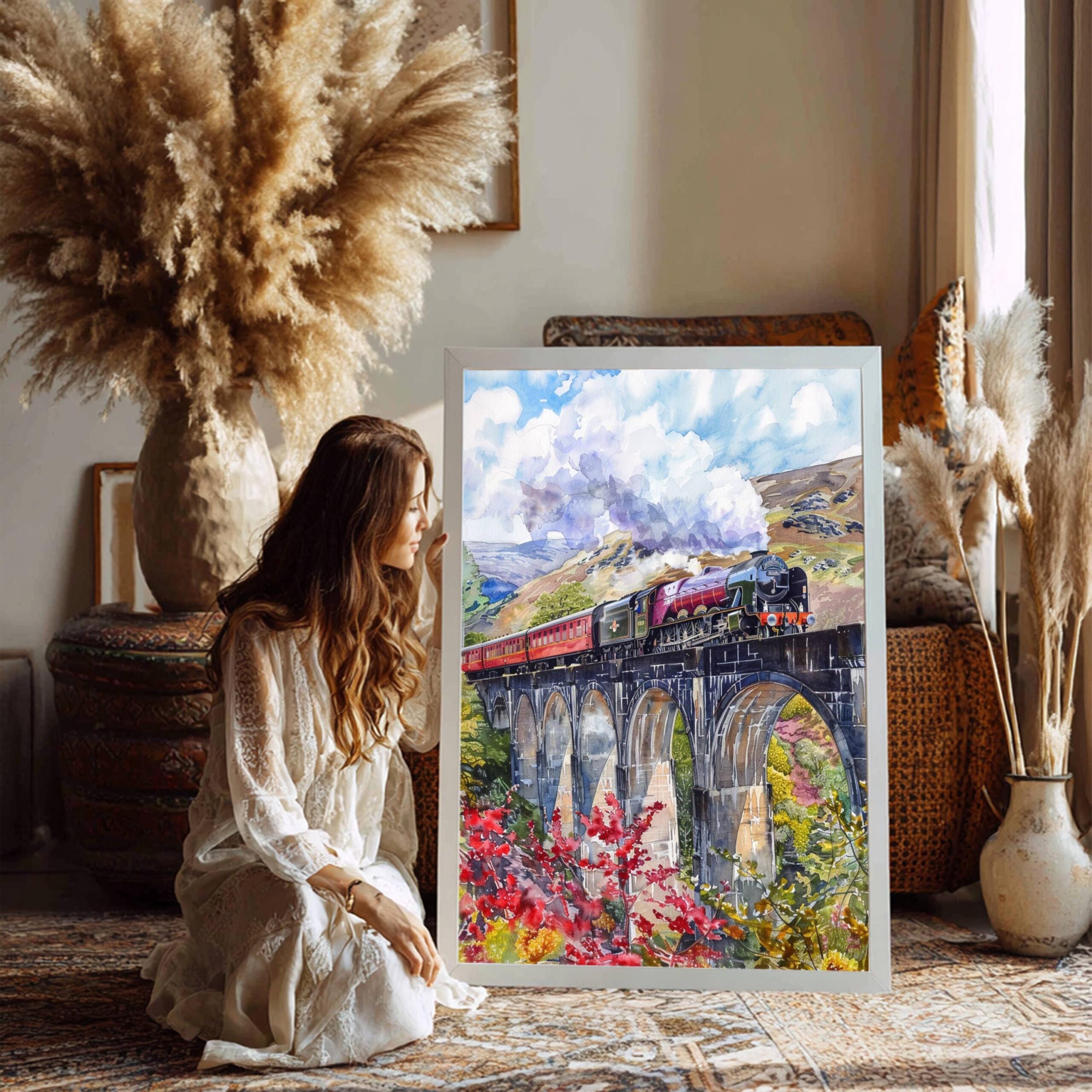 Glenfinnan Viaduct Scotland Watercolor Print: Scotland Travel Art Poster - Image 8