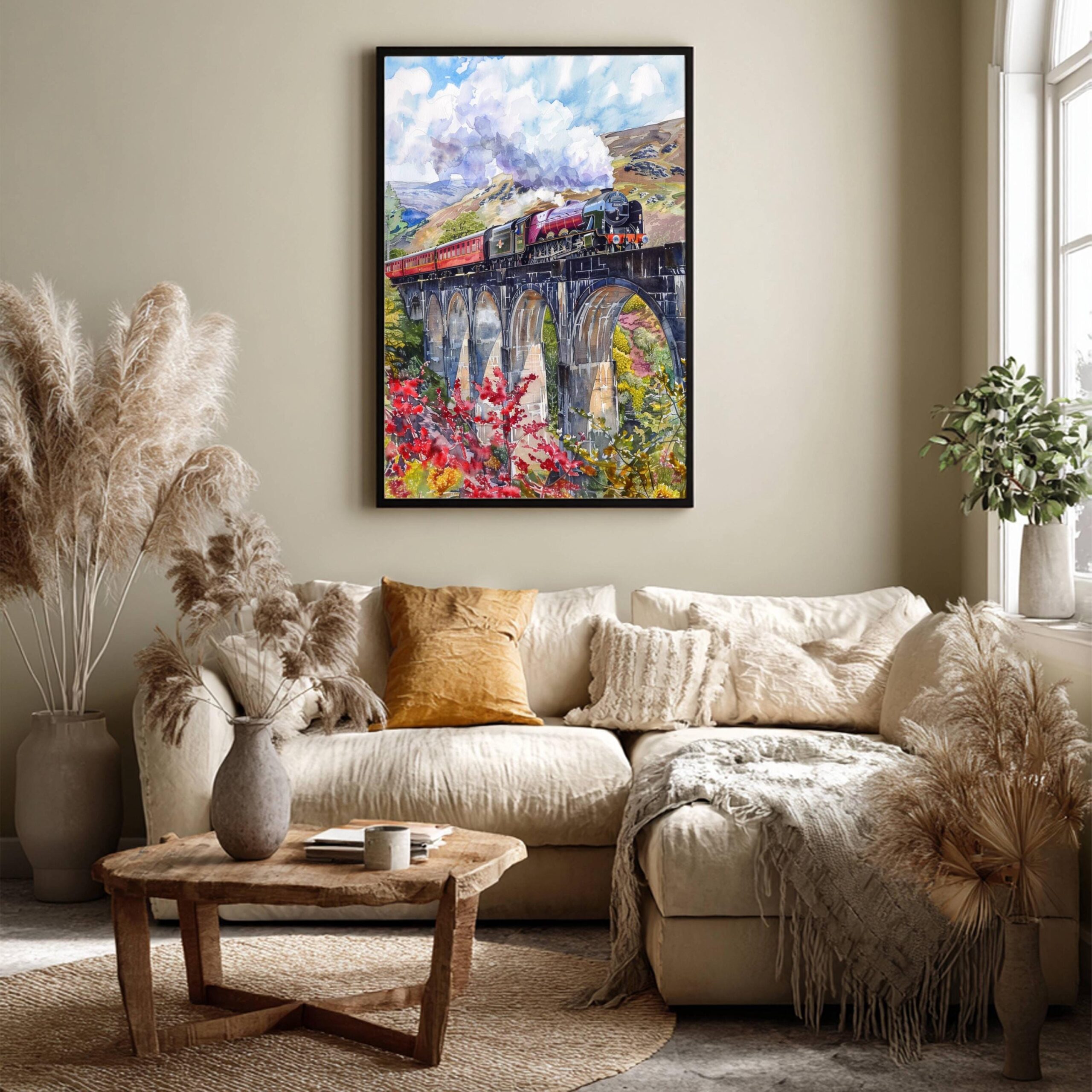 Glenfinnan Viaduct Scotland Watercolor Print: Scotland Travel Art Poster - Image 3