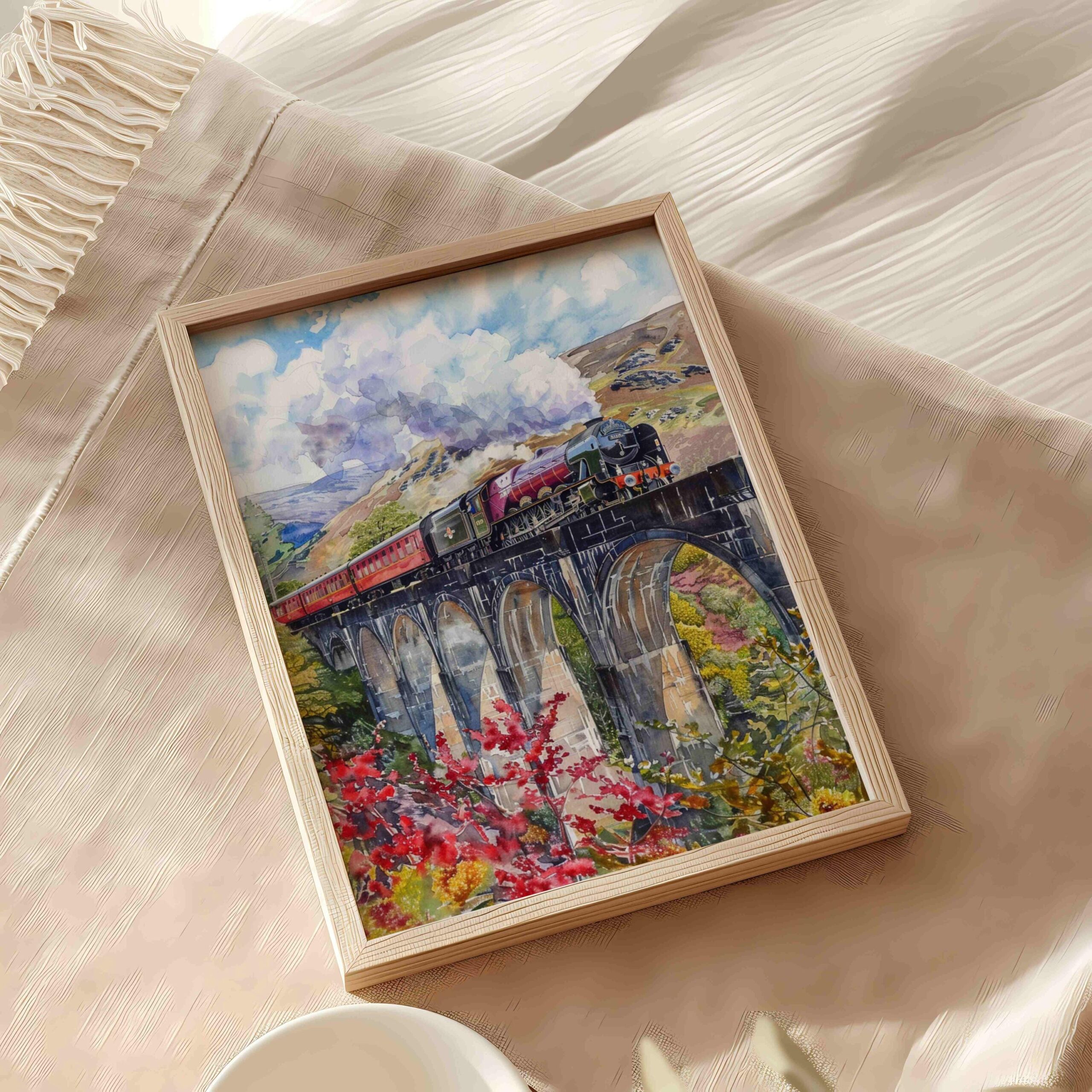 Glenfinnan Viaduct Scotland Watercolor Print: Scotland Travel Art Poster - Image 6