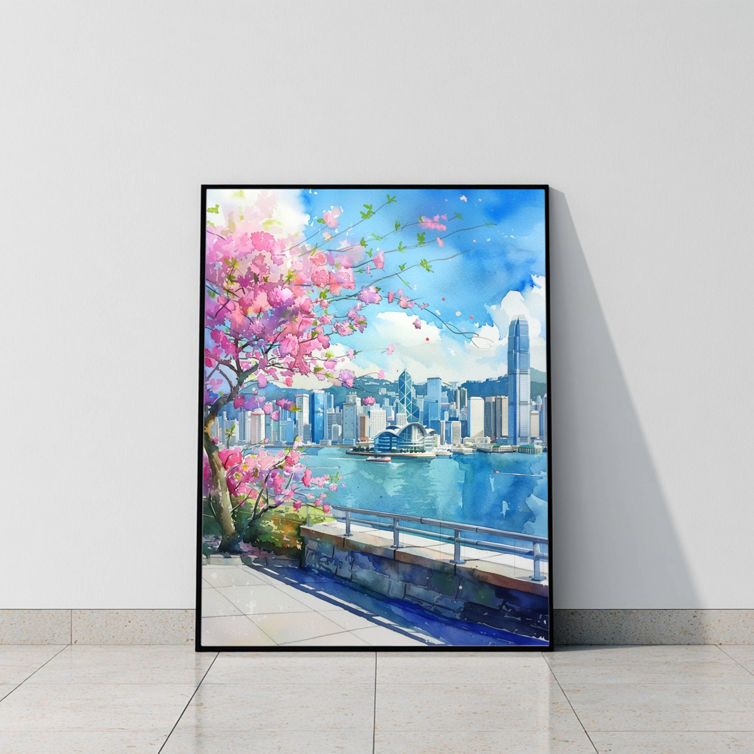 Kowloon Hong Kong China Watercolor Print: Asia Travel Art Poster - Image 10