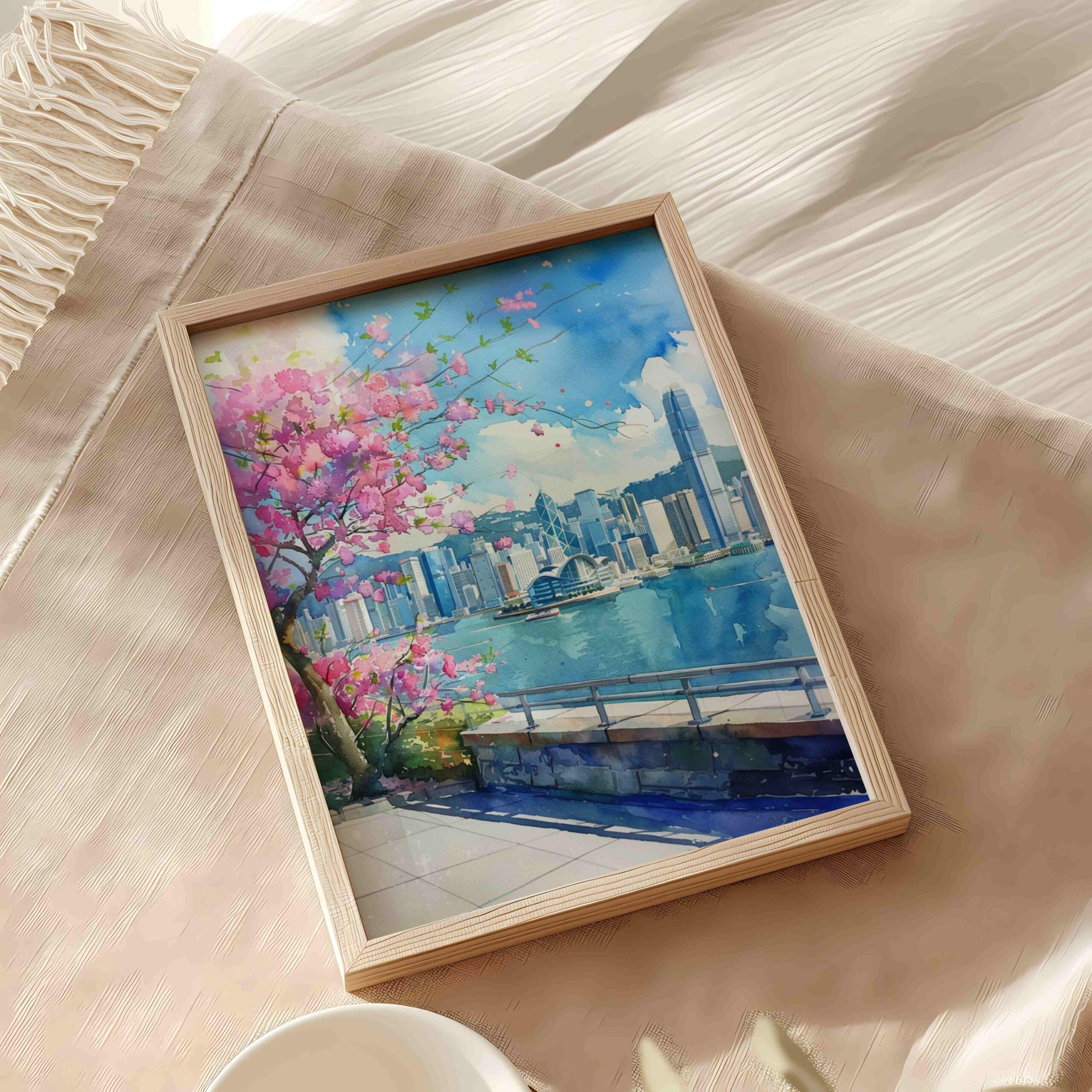 Kowloon Hong Kong China Watercolor Print: Asia Travel Art Poster - Image 6