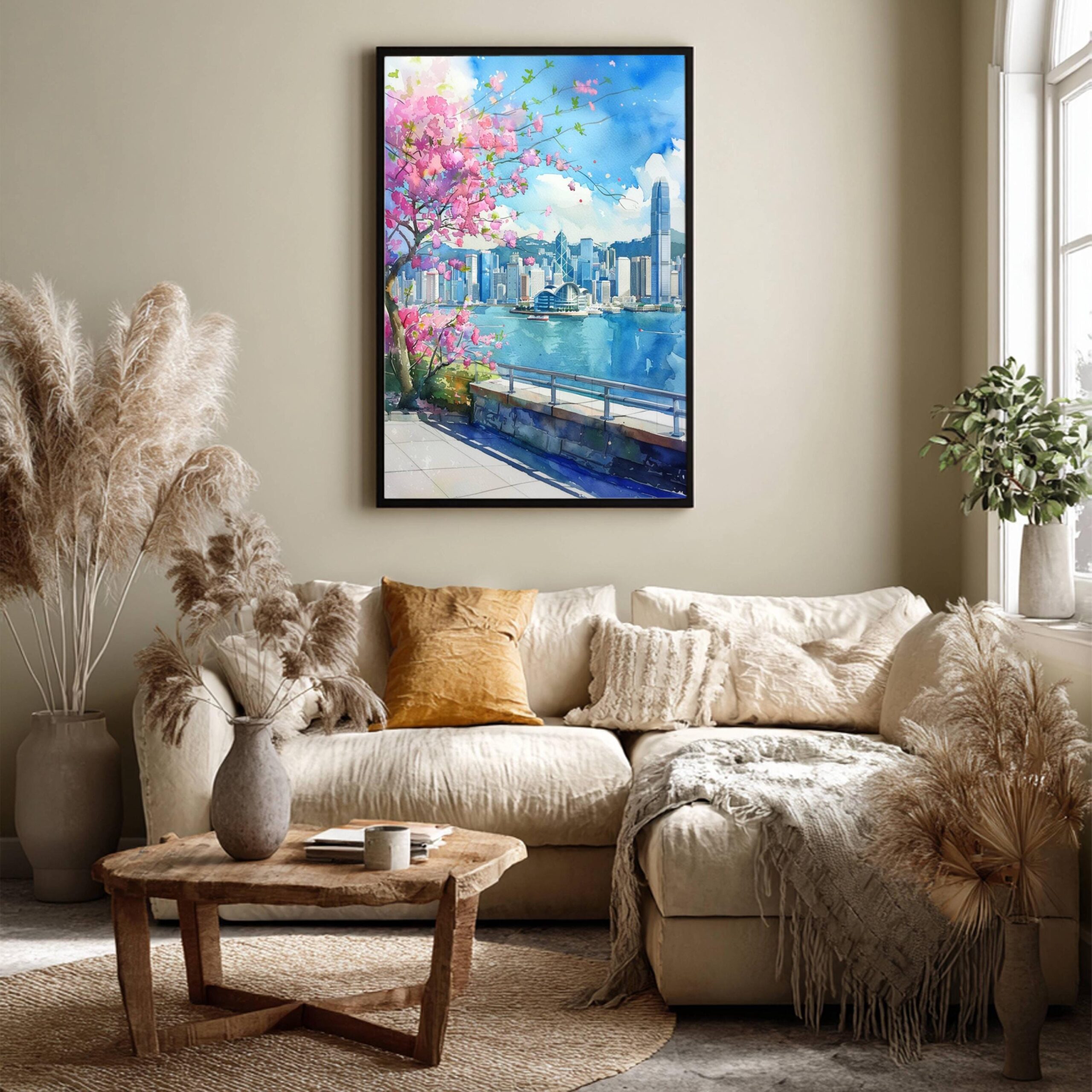 Kowloon Hong Kong China Watercolor Print: Asia Travel Art Poster - Image 4