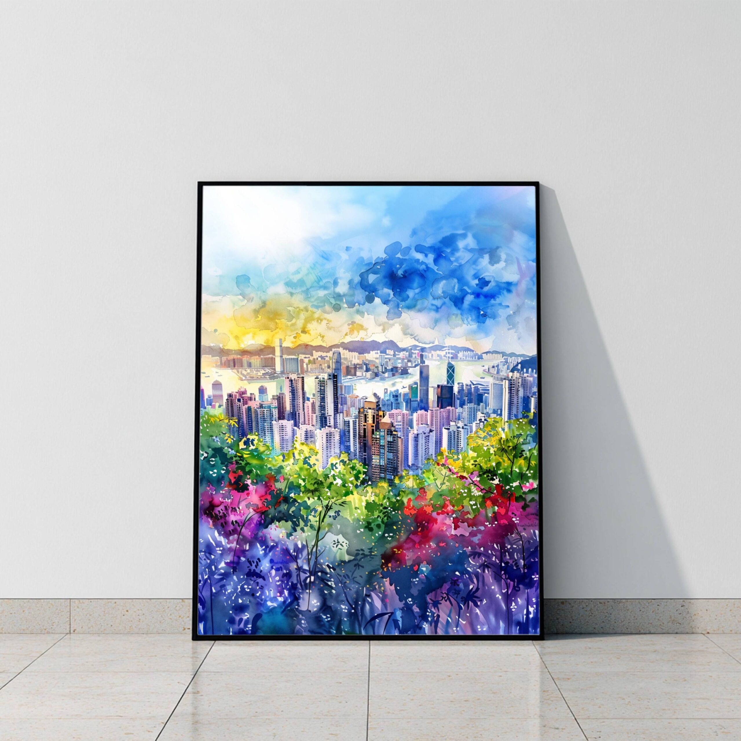 Hong Kong China Watercolor Print: Asia Travel Art Poster - Image 10