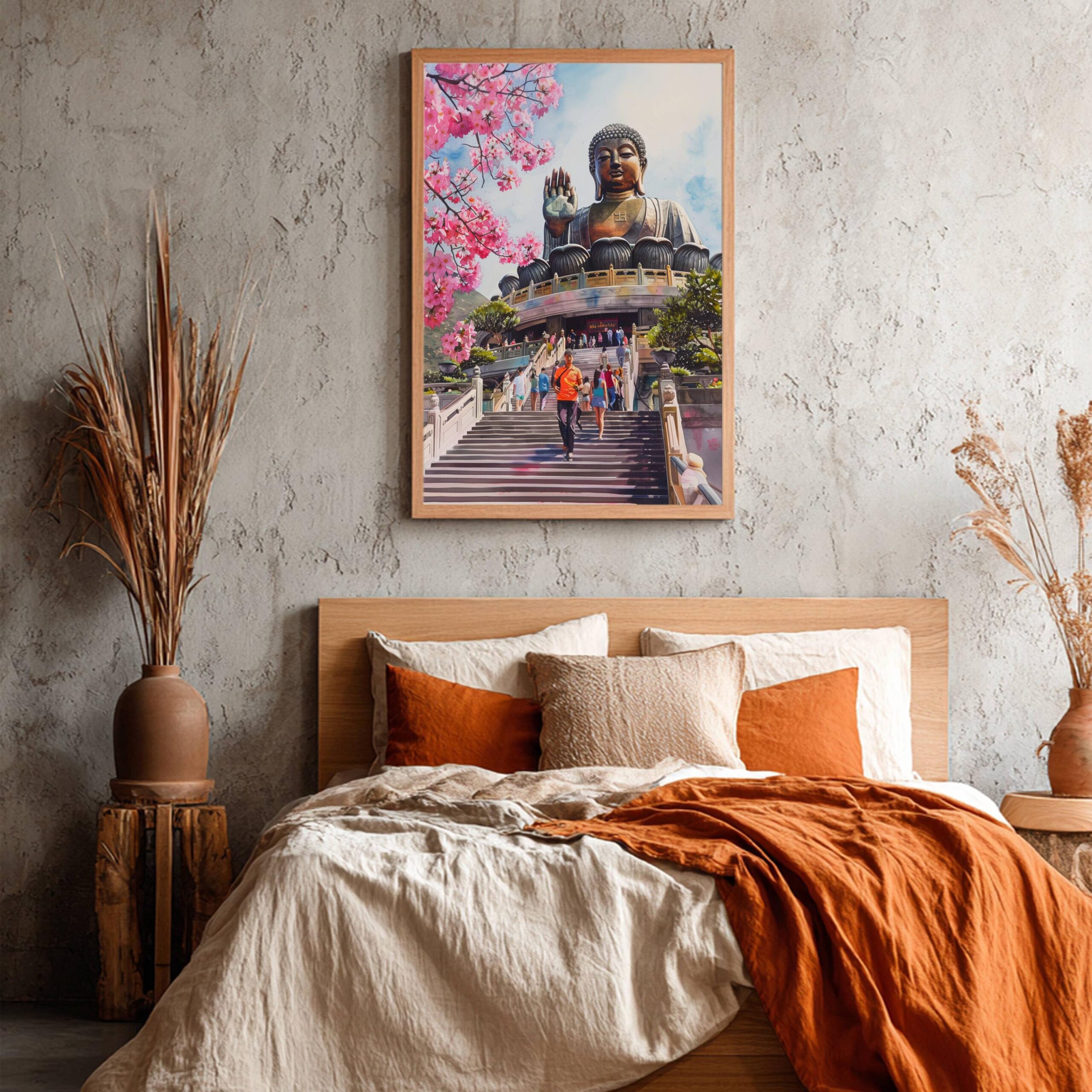 Tian Tan Buddha Hong Kong China Watercolor Print: Asia Travel Art Poster - Image 4