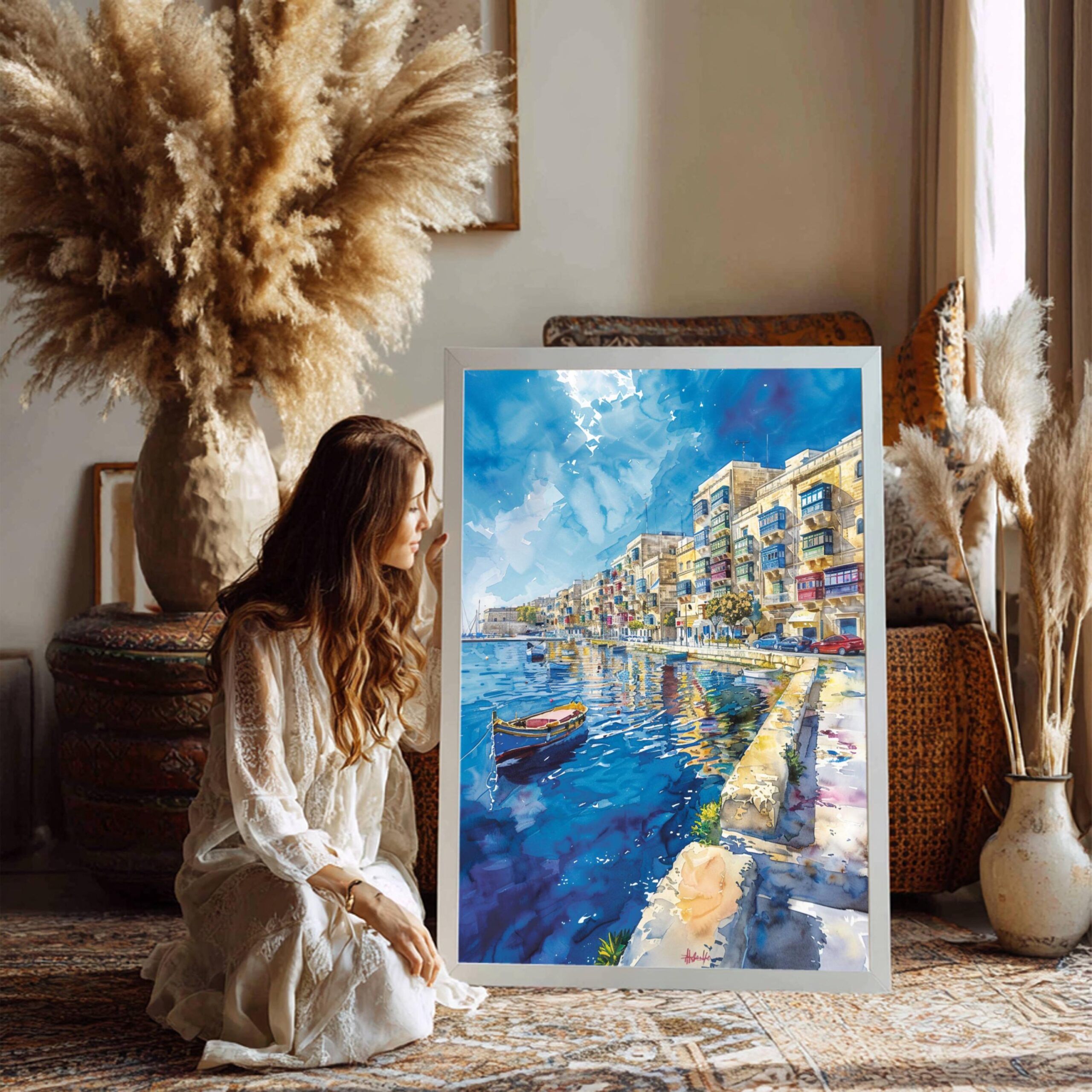Sliema Malta Europe Watercolor Print: Travel Art Poster - Image 7