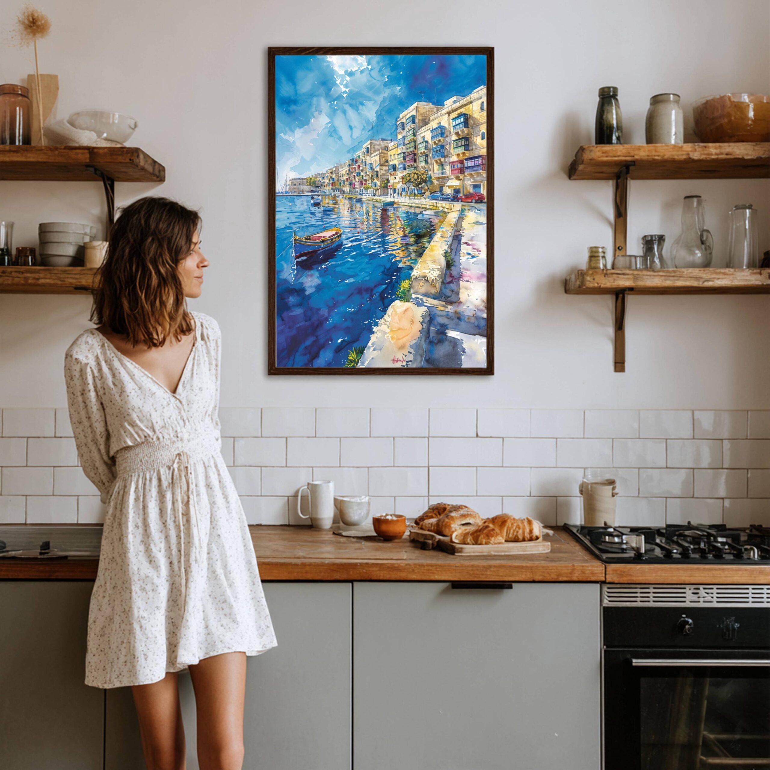 Sliema Malta Europe Watercolor Print: Travel Art Poster - Image 8