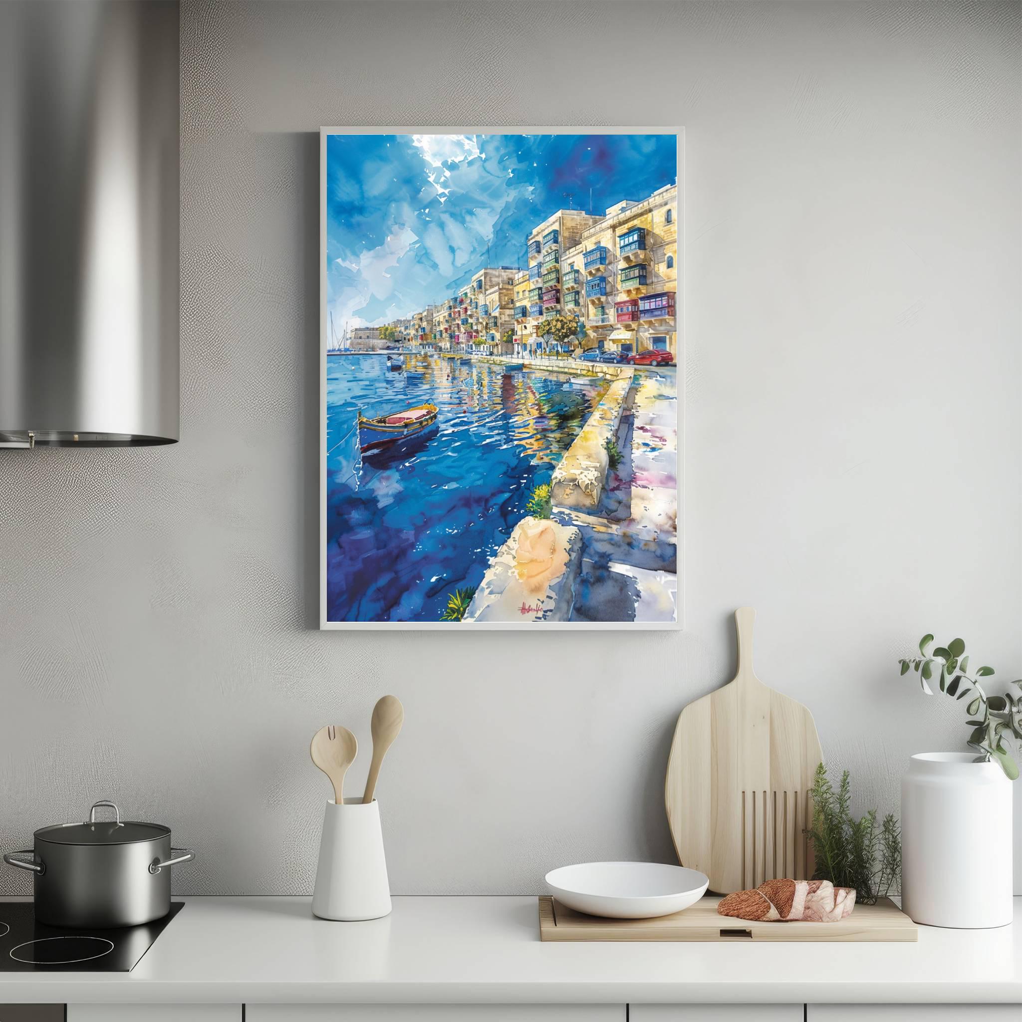 Sliema Malta Europe Watercolor Print: Travel Art Poster - Image 5