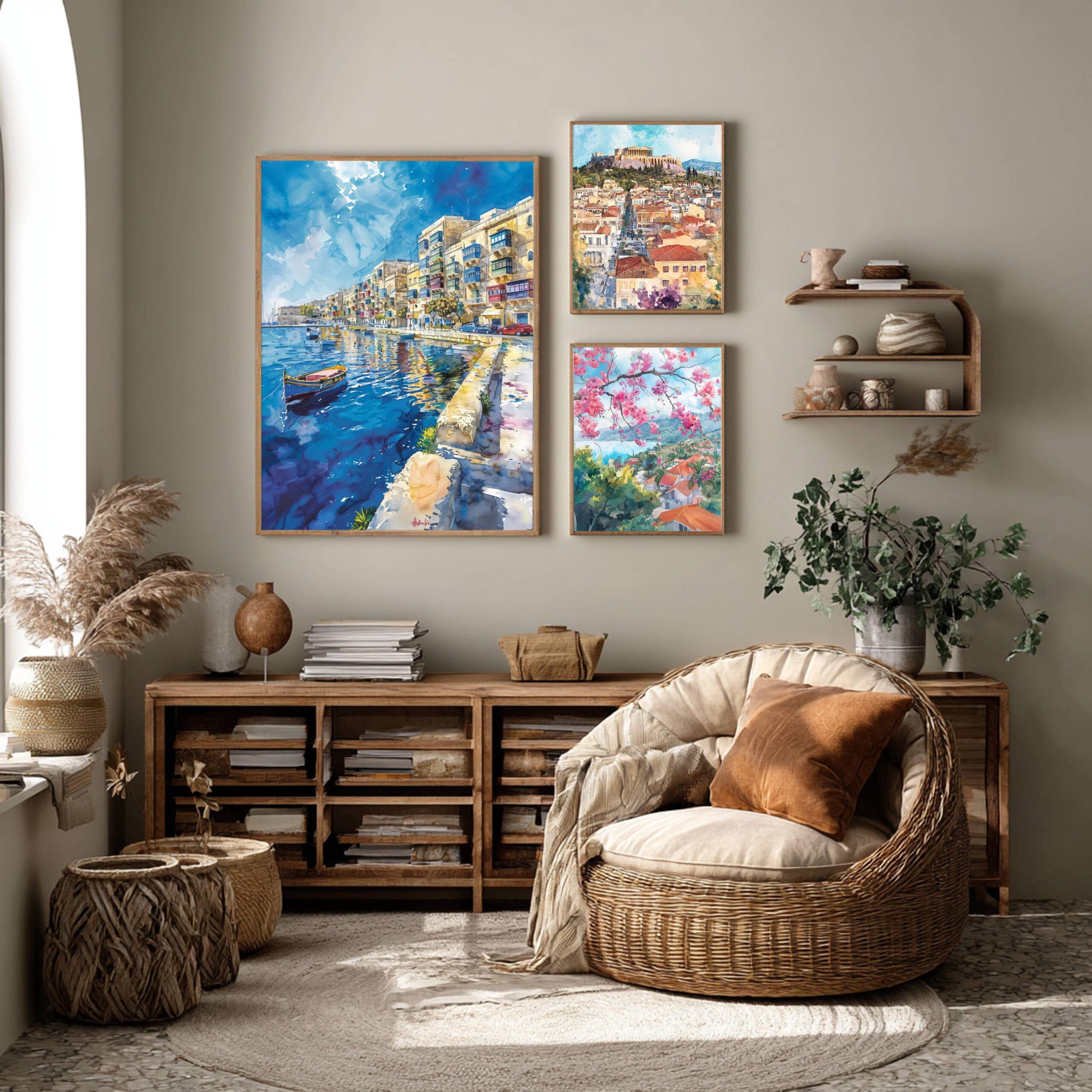 Sliema Malta Europe Watercolor Print: Travel Art Poster - Image 2