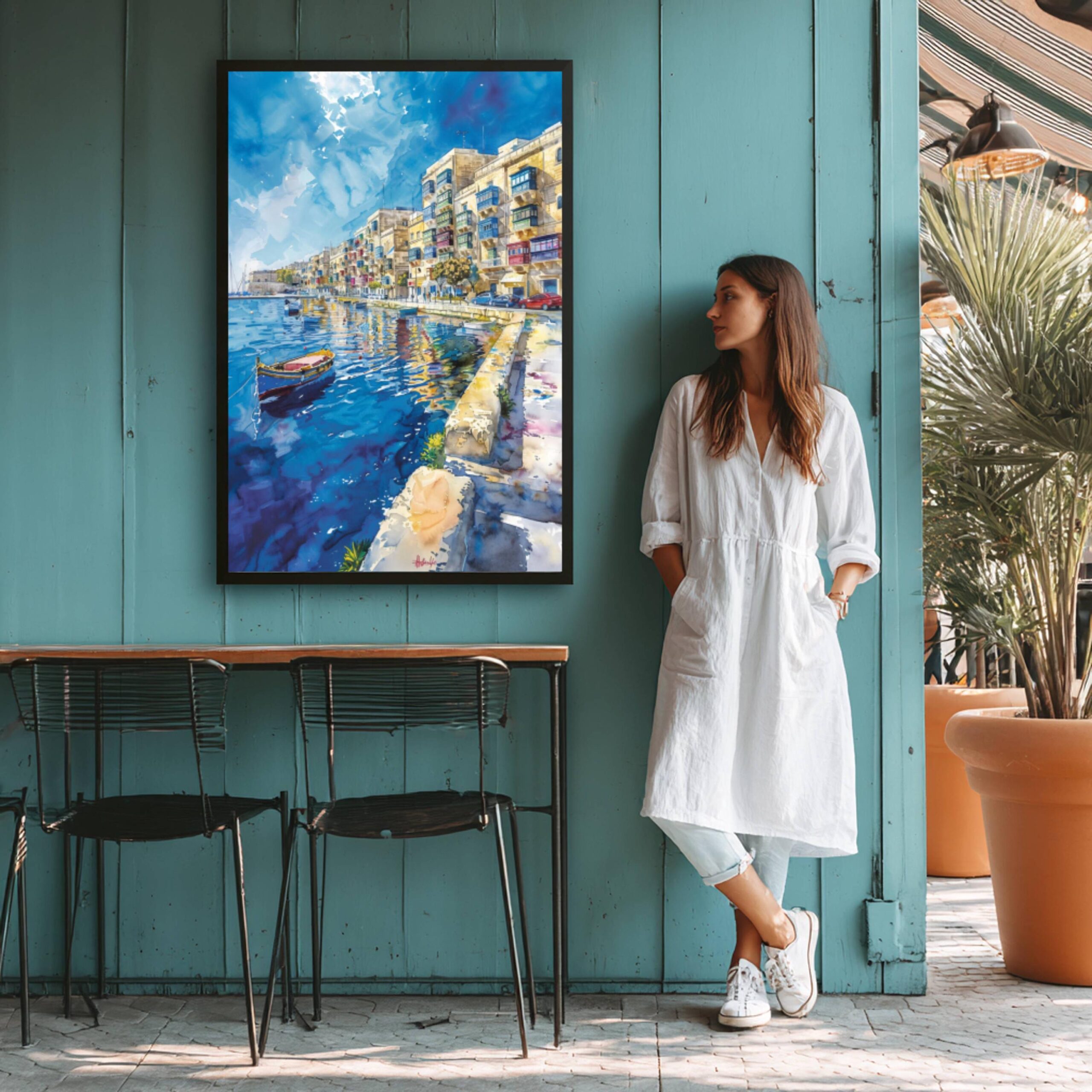 Sliema Malta Europe Watercolor Print: Travel Art Poster - Image 9