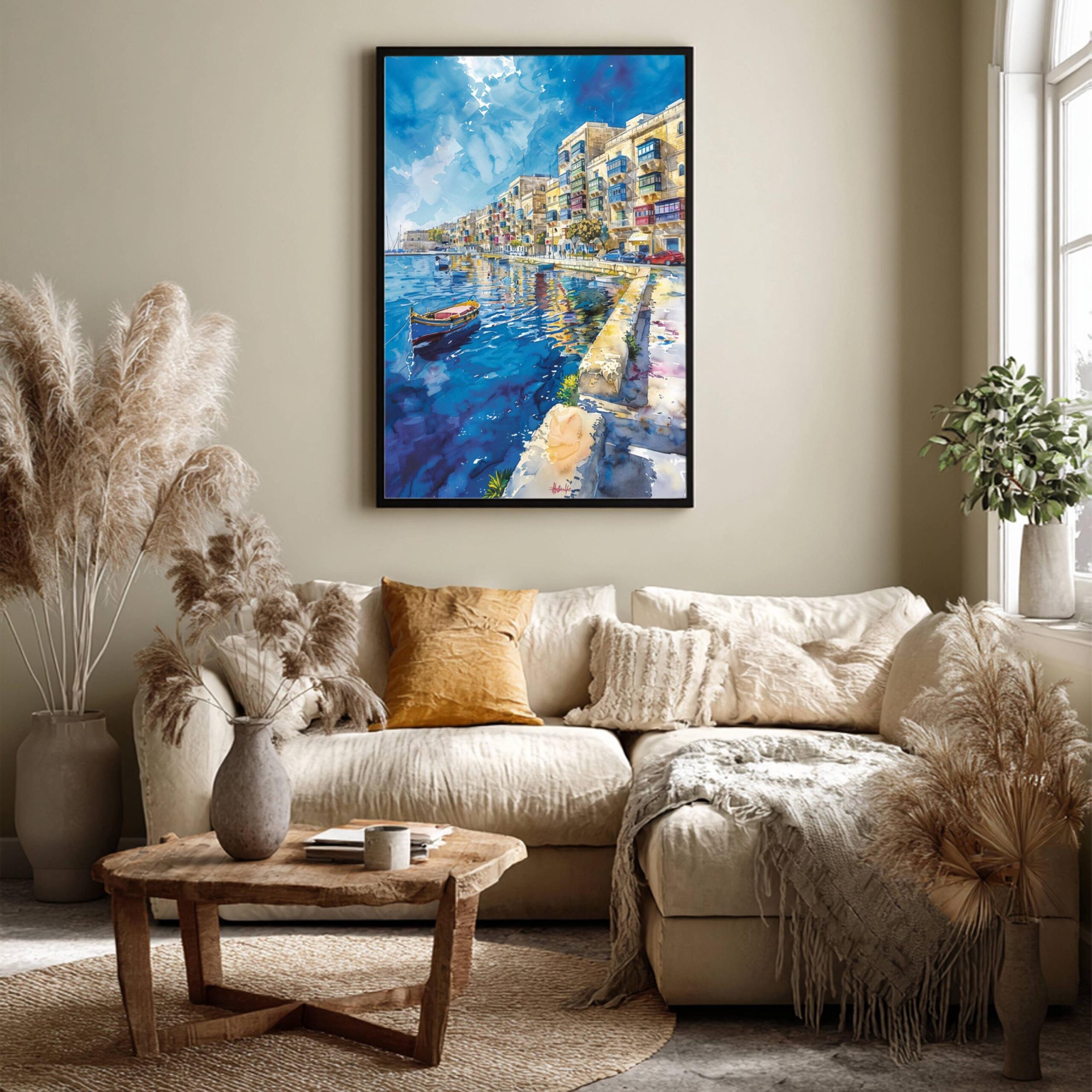 Sliema Malta Europe Watercolor Print: Travel Art Poster - Image 3