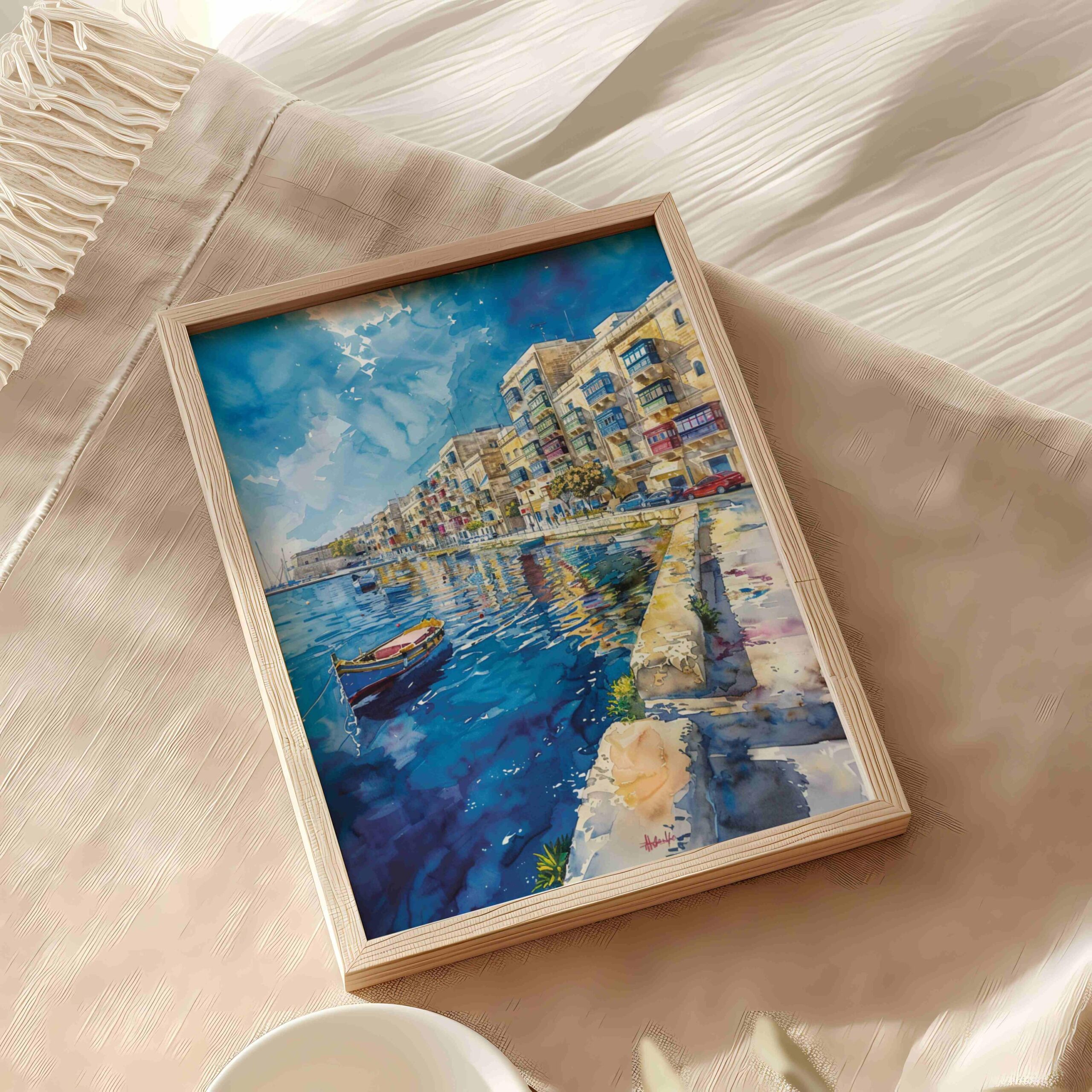 Sliema Malta Europe Watercolor Print: Travel Art Poster - Image 6