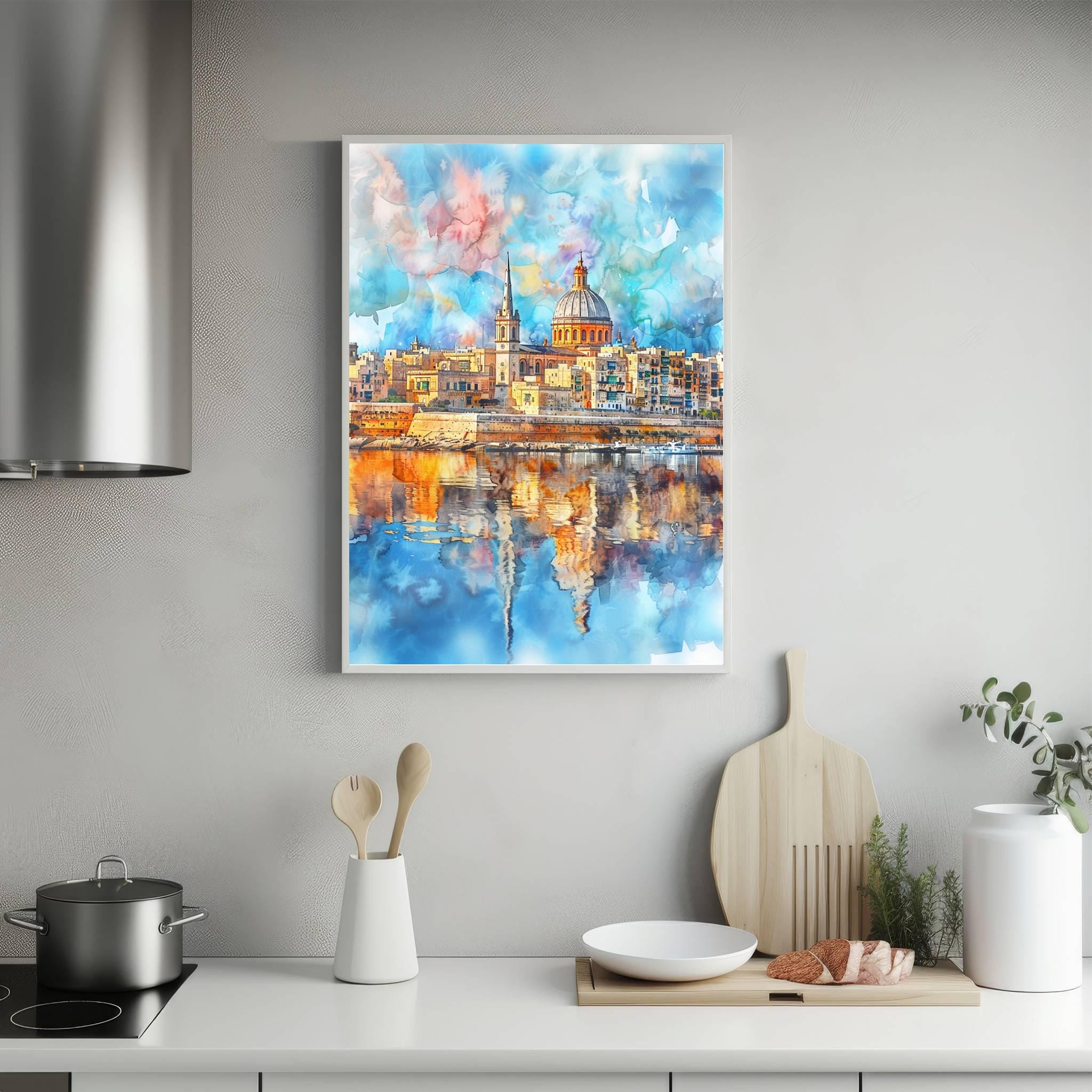 Valletta Malta Europe Watercolor Print: Travel Art Poster - Image 5