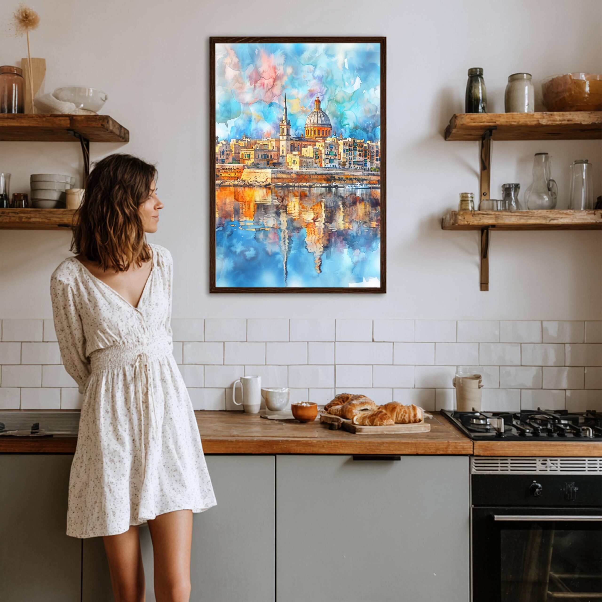 Valletta Malta Europe Watercolor Print: Travel Art Poster - Image 8