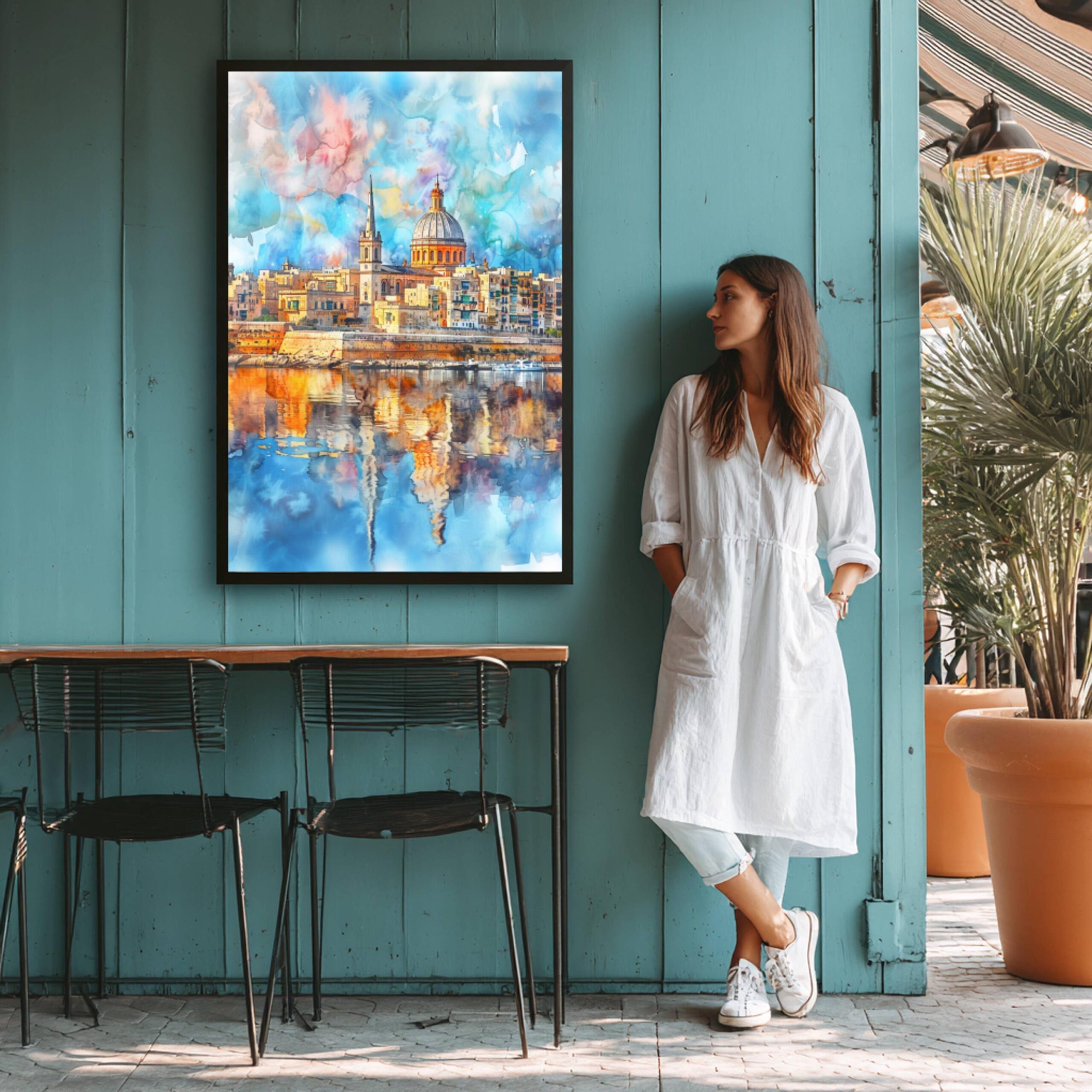 Valletta Malta Europe Watercolor Print: Travel Art Poster - Image 9