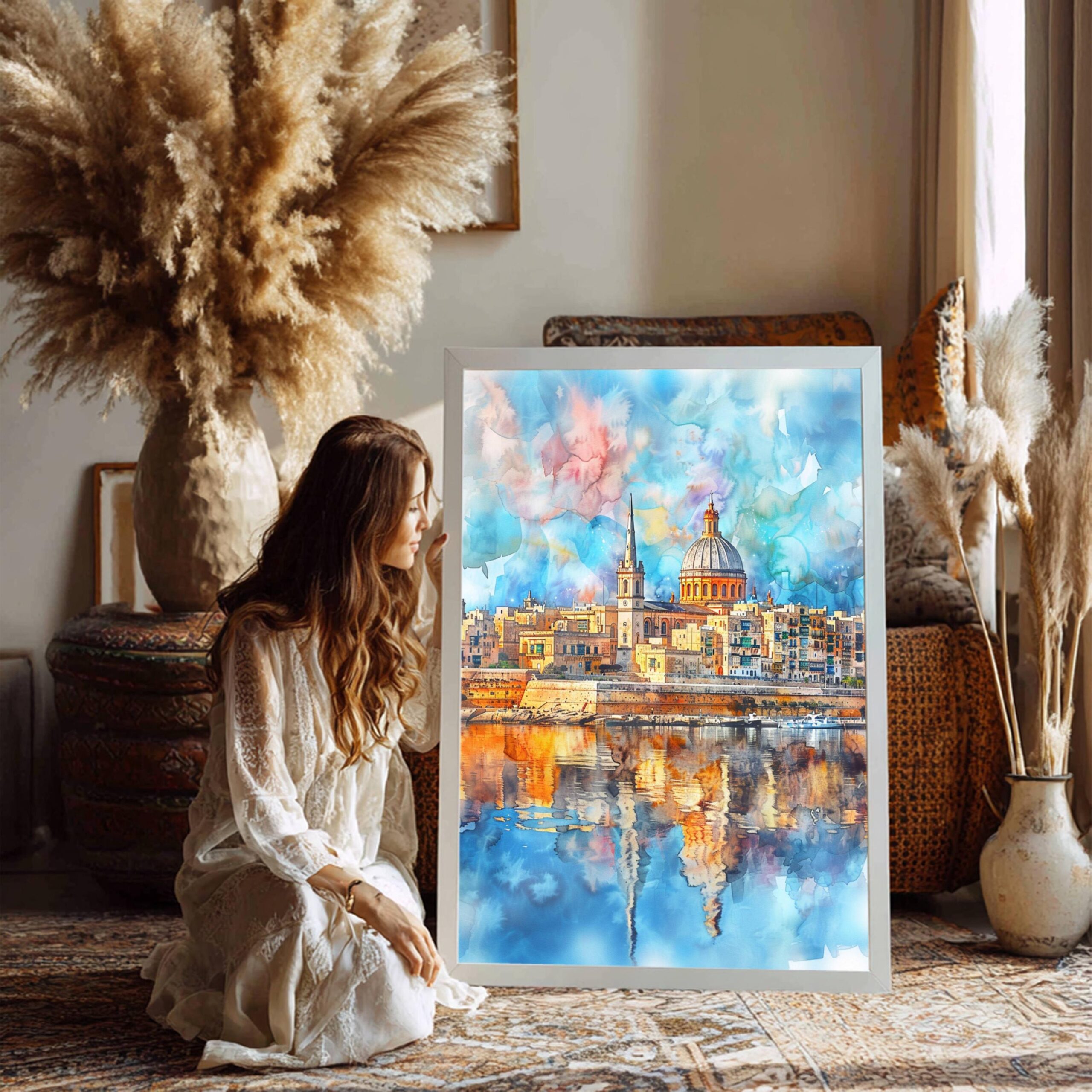 Valletta Malta Europe Watercolor Print: Travel Art Poster - Image 7