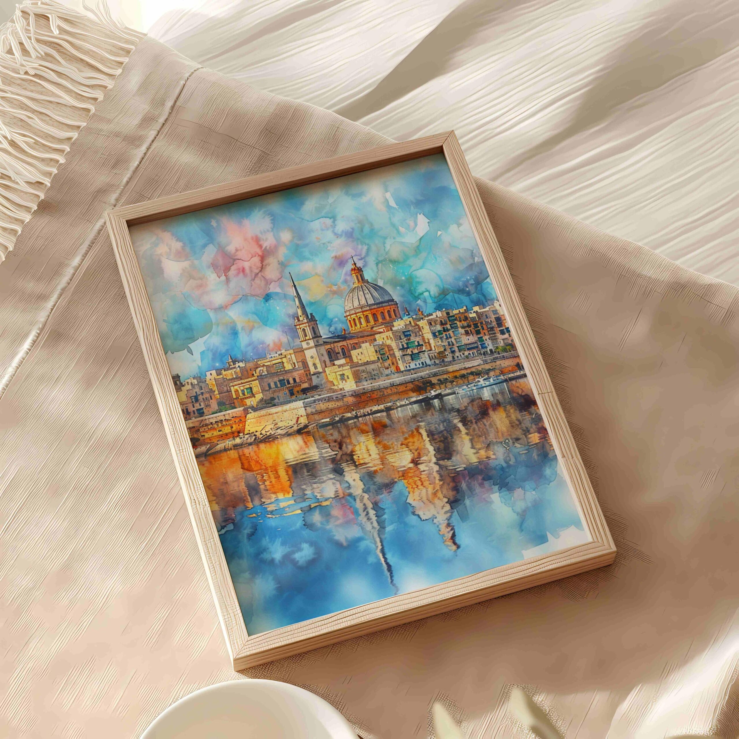 Valletta Malta Europe Watercolor Print: Travel Art Poster - Image 6