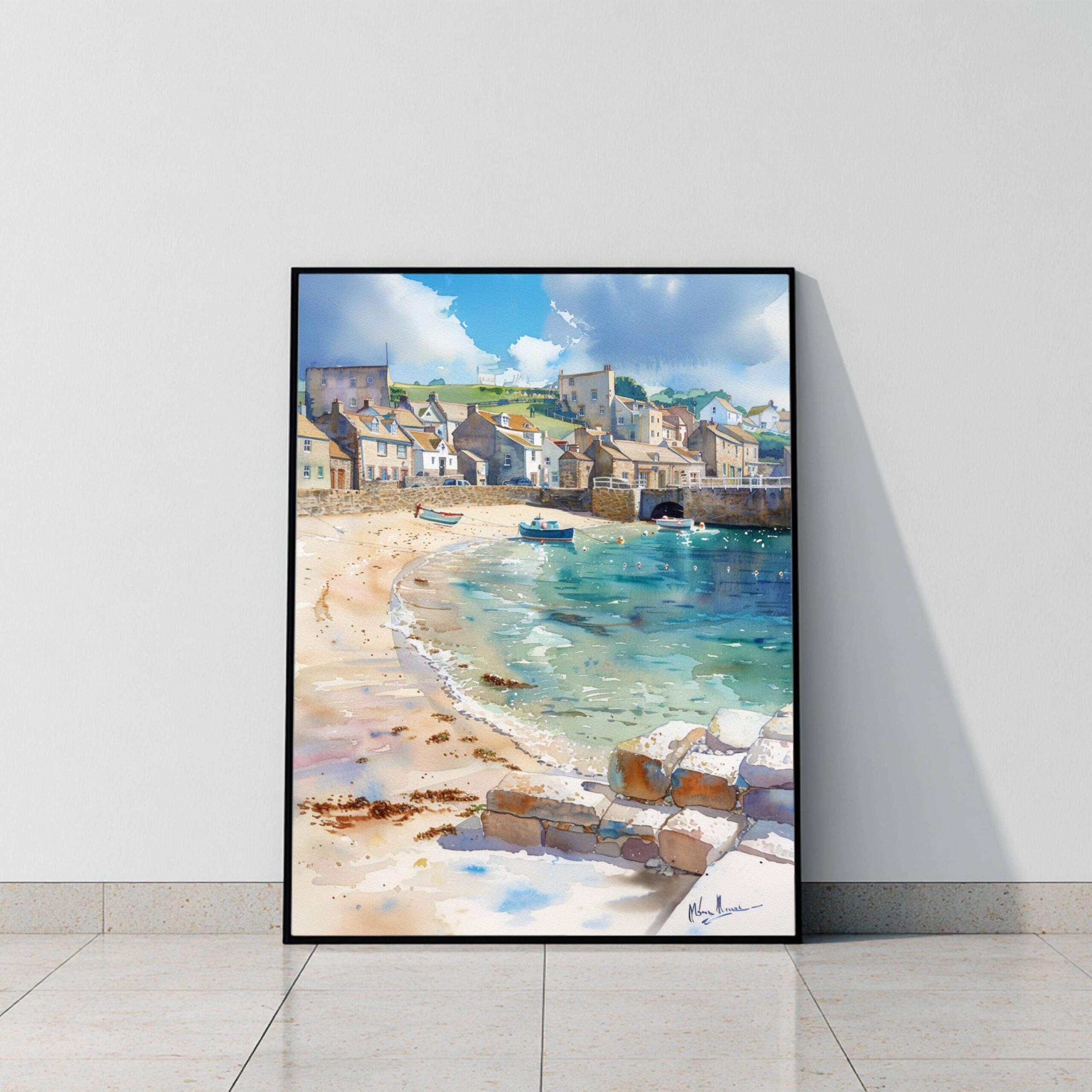 Mousehole Cornwall England Watercolor Print: United Kingdom Travel Art Poster - Image 10