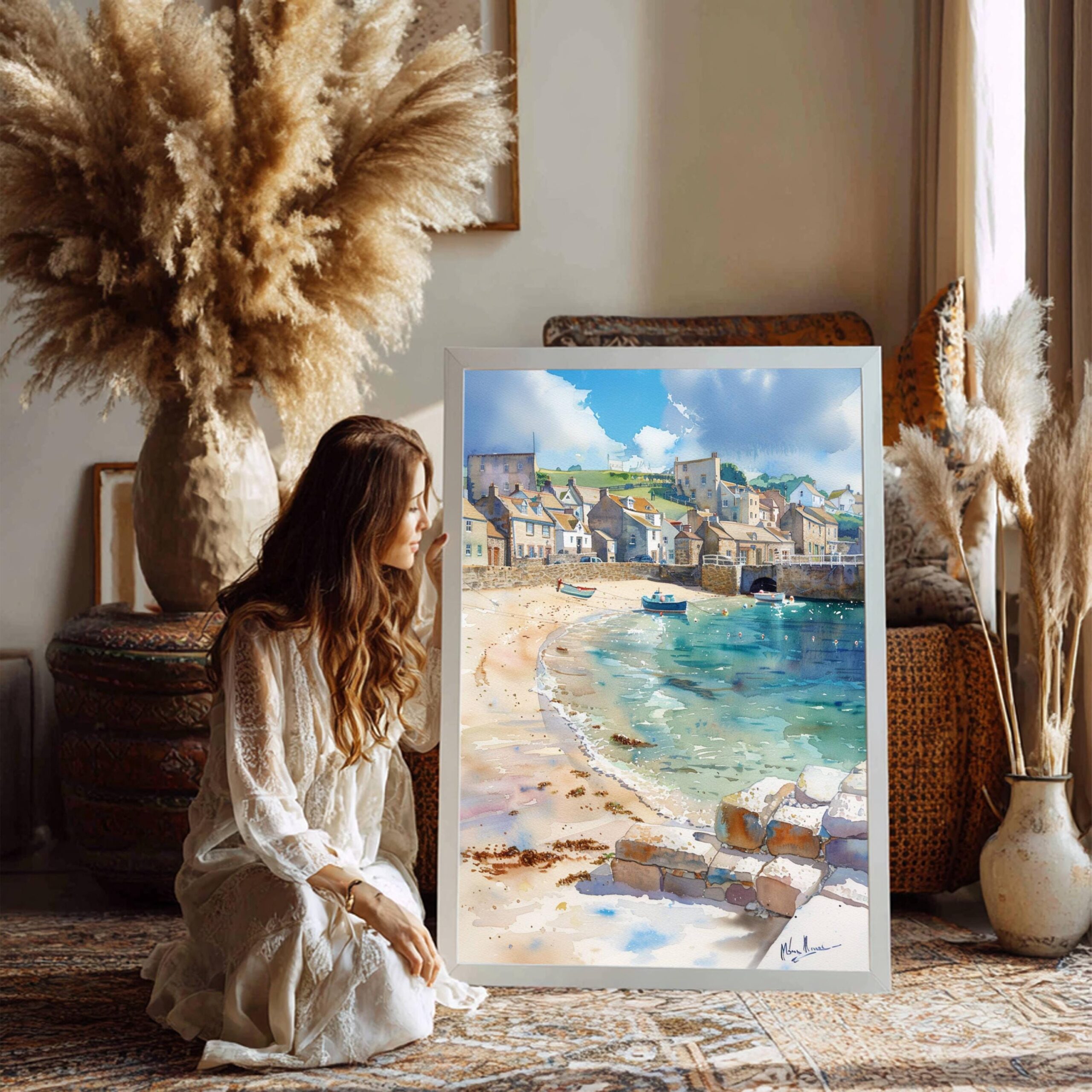 Mousehole Cornwall England Watercolor Print: United Kingdom Travel Art Poster - Image 7