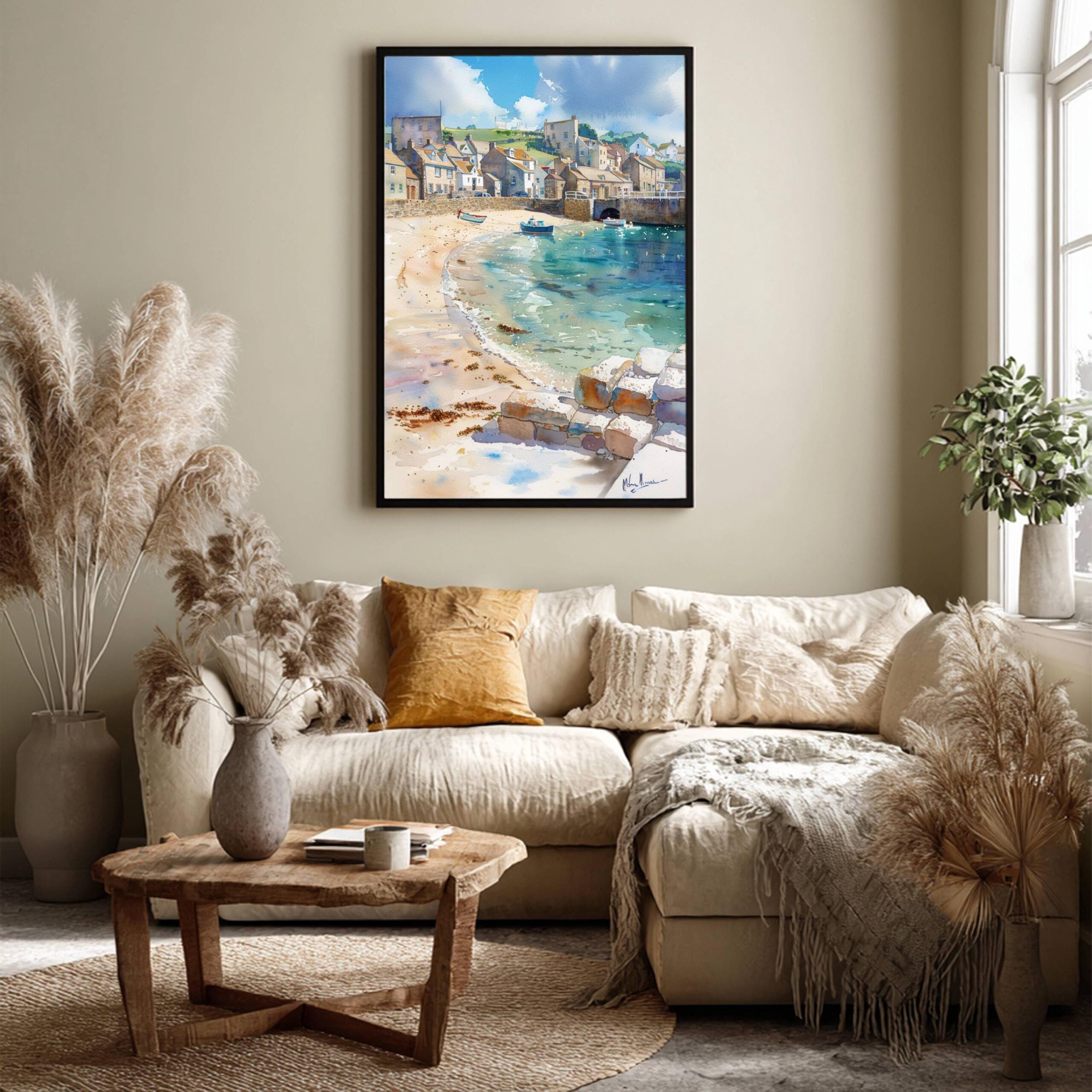 Mousehole Cornwall England Watercolor Print: United Kingdom Travel Art Poster - Image 3