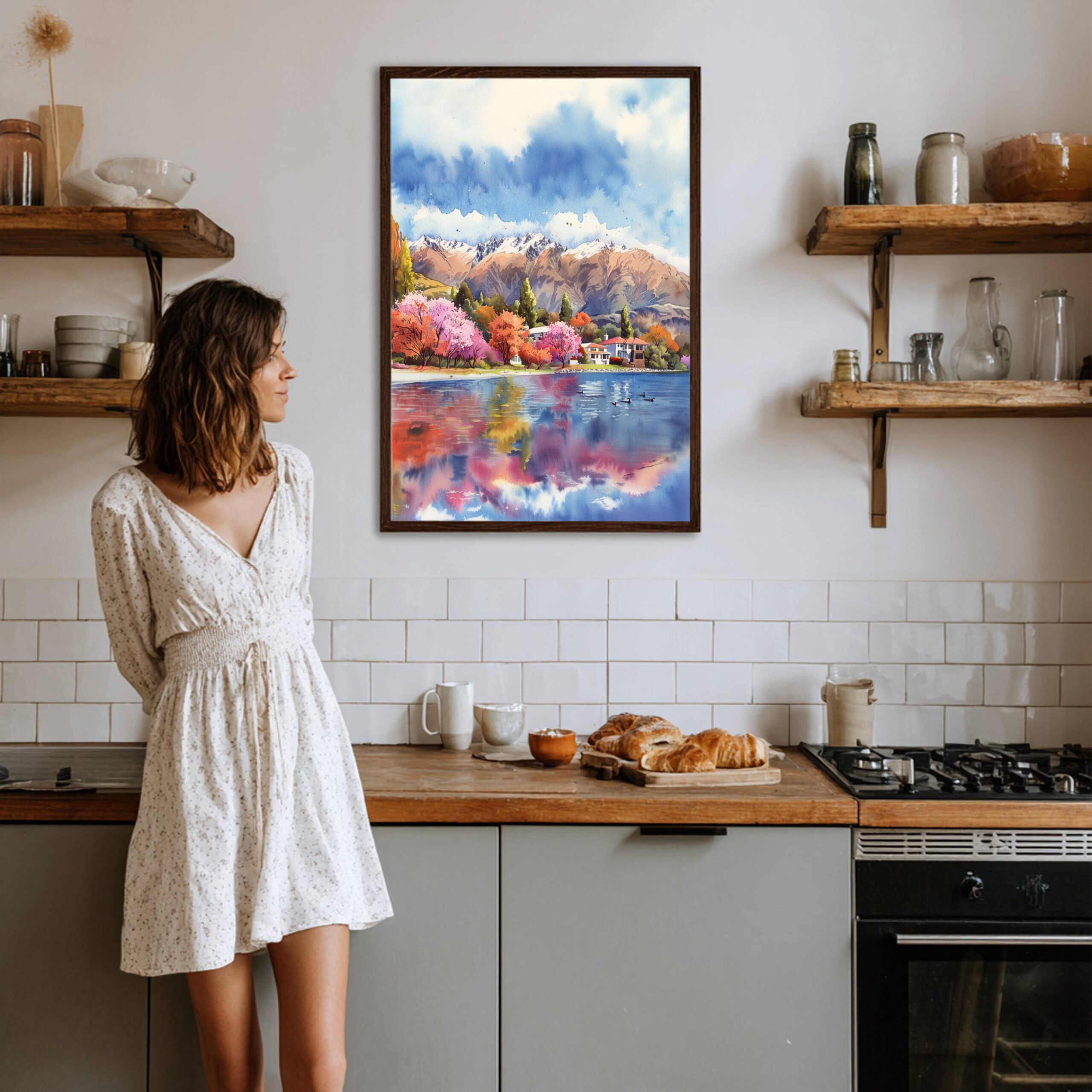 Lake Wanaka South Island New Zealand Watercolor Print: Travel Art Poster - Image 8