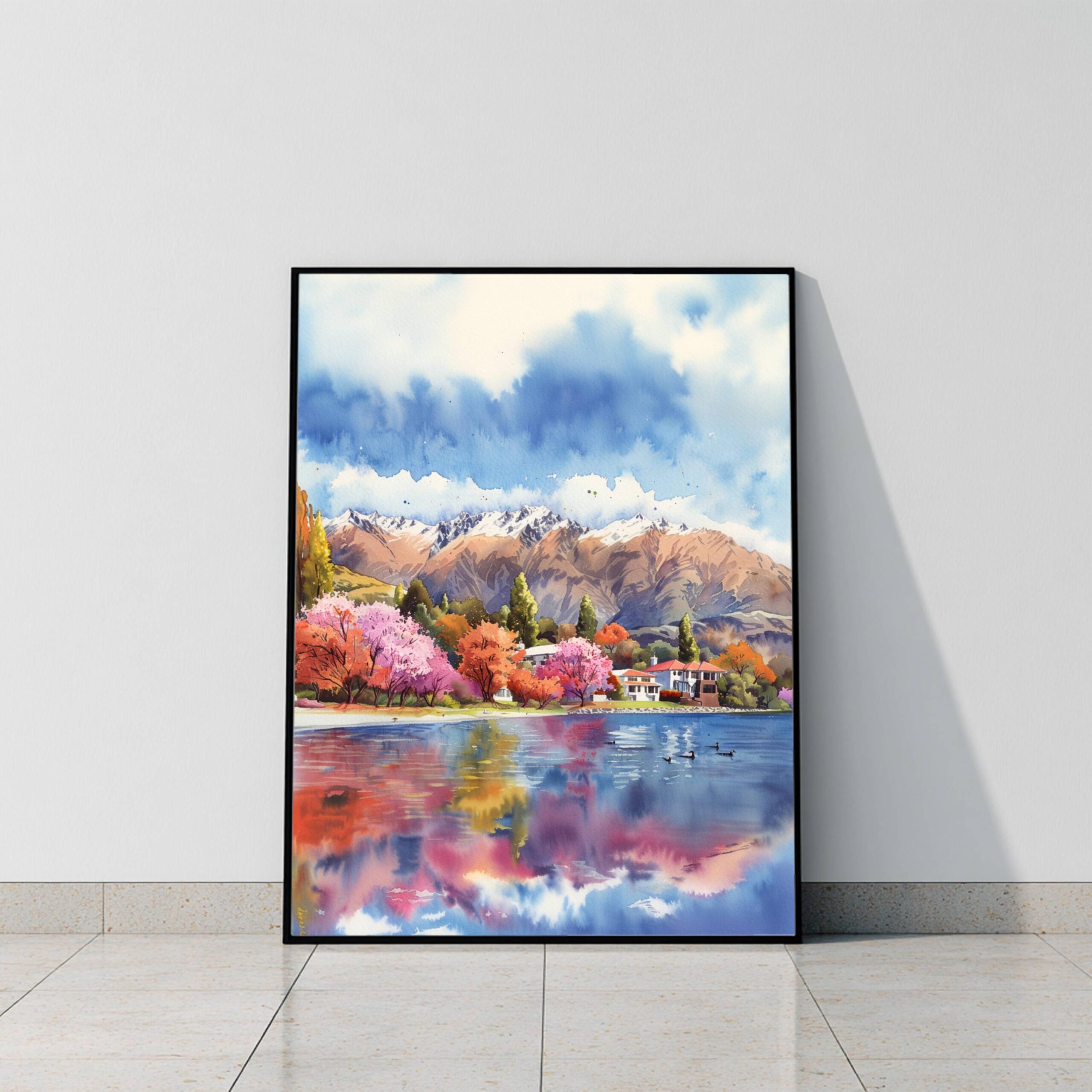 Lake Wanaka South Island New Zealand Watercolor Print: Travel Art Poster - Image 10