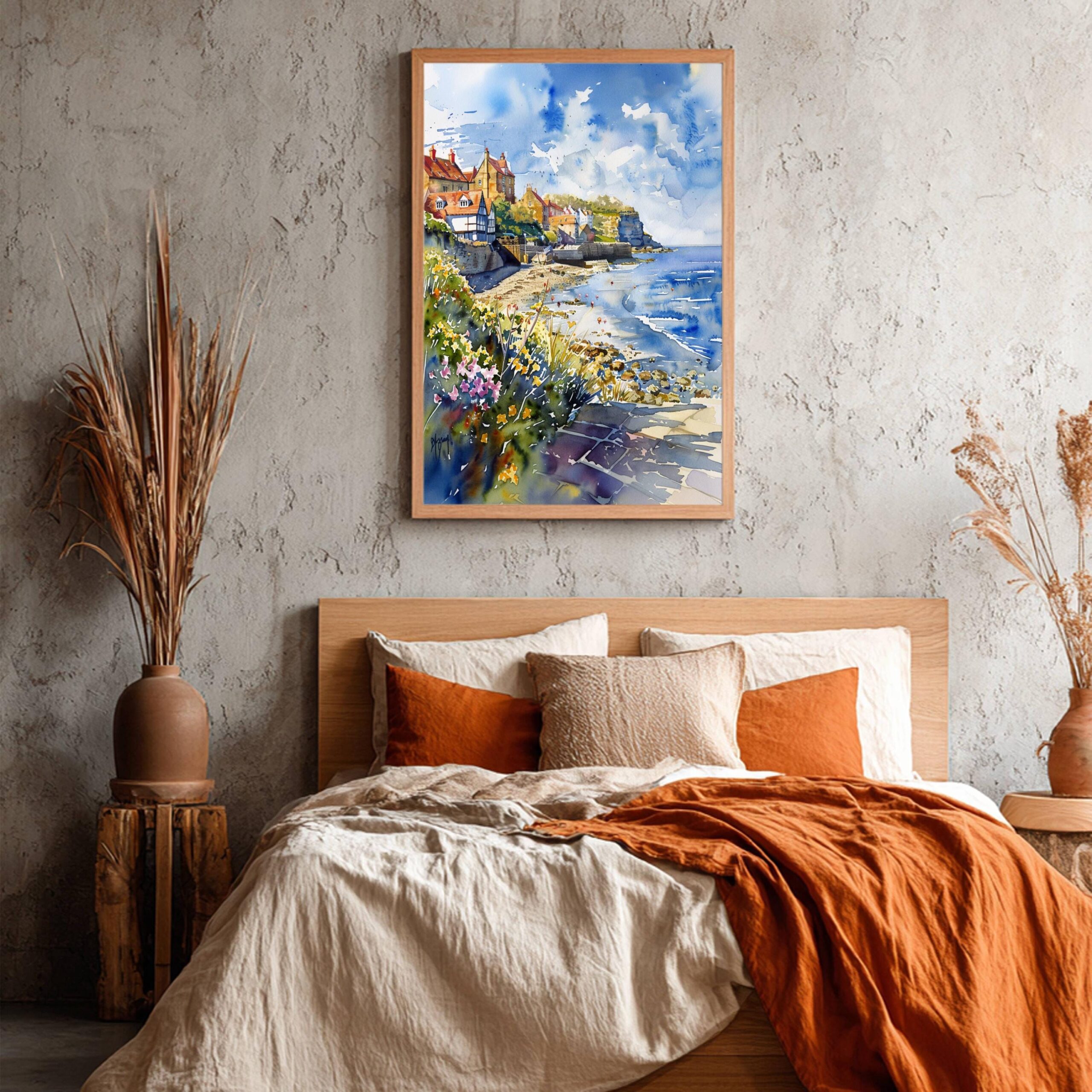 Robin Hood's Bay Yorkshire England Watercolor Print: United Kingdom Travel Art Poster - Image 3