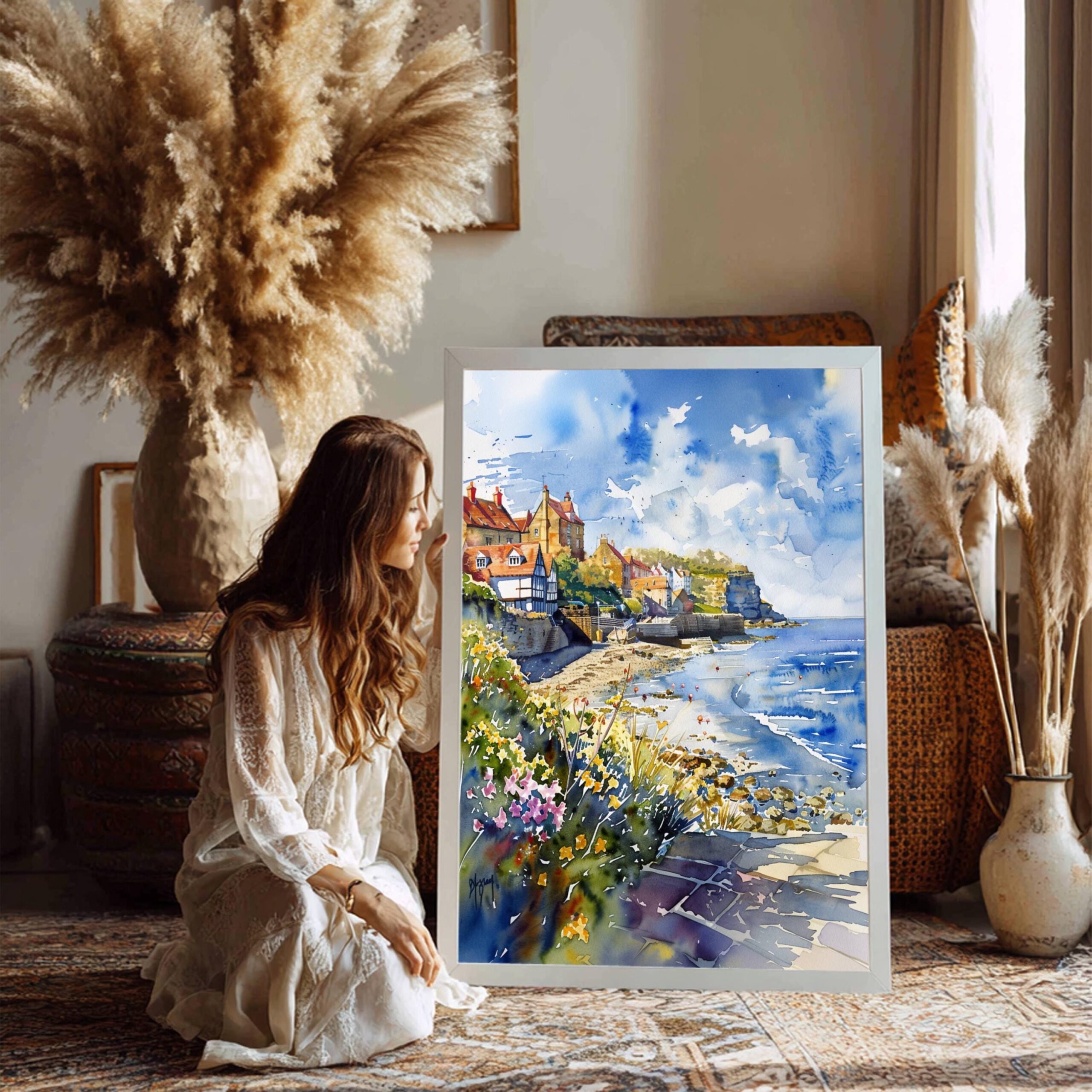 Robin Hood's Bay Yorkshire England Watercolor Print: United Kingdom Travel Art Poster - Image 7