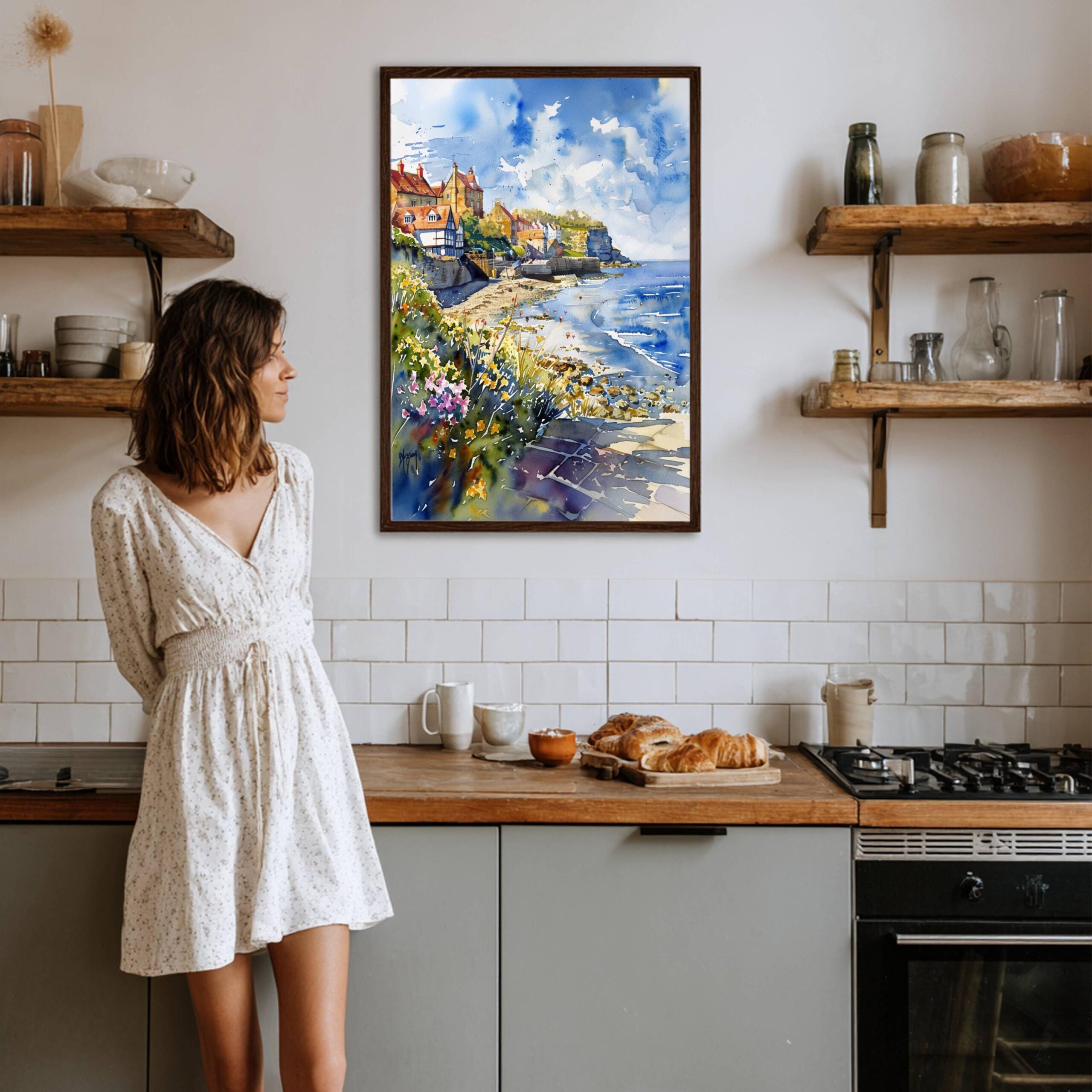 Robin Hood's Bay Yorkshire England Watercolor Print: United Kingdom Travel Art Poster - Image 8