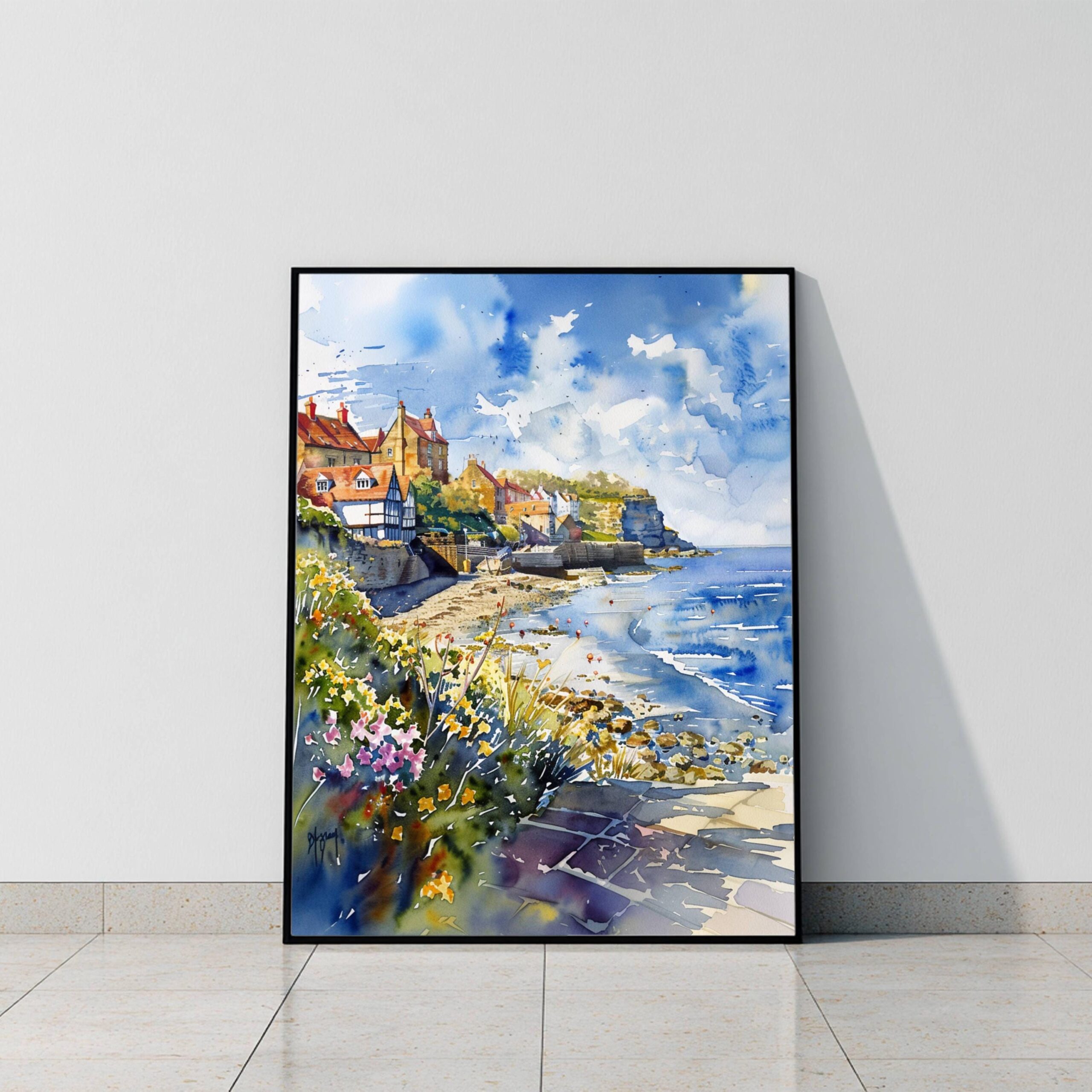 Robin Hood's Bay Yorkshire England Watercolor Print: United Kingdom Travel Art Poster - Image 10
