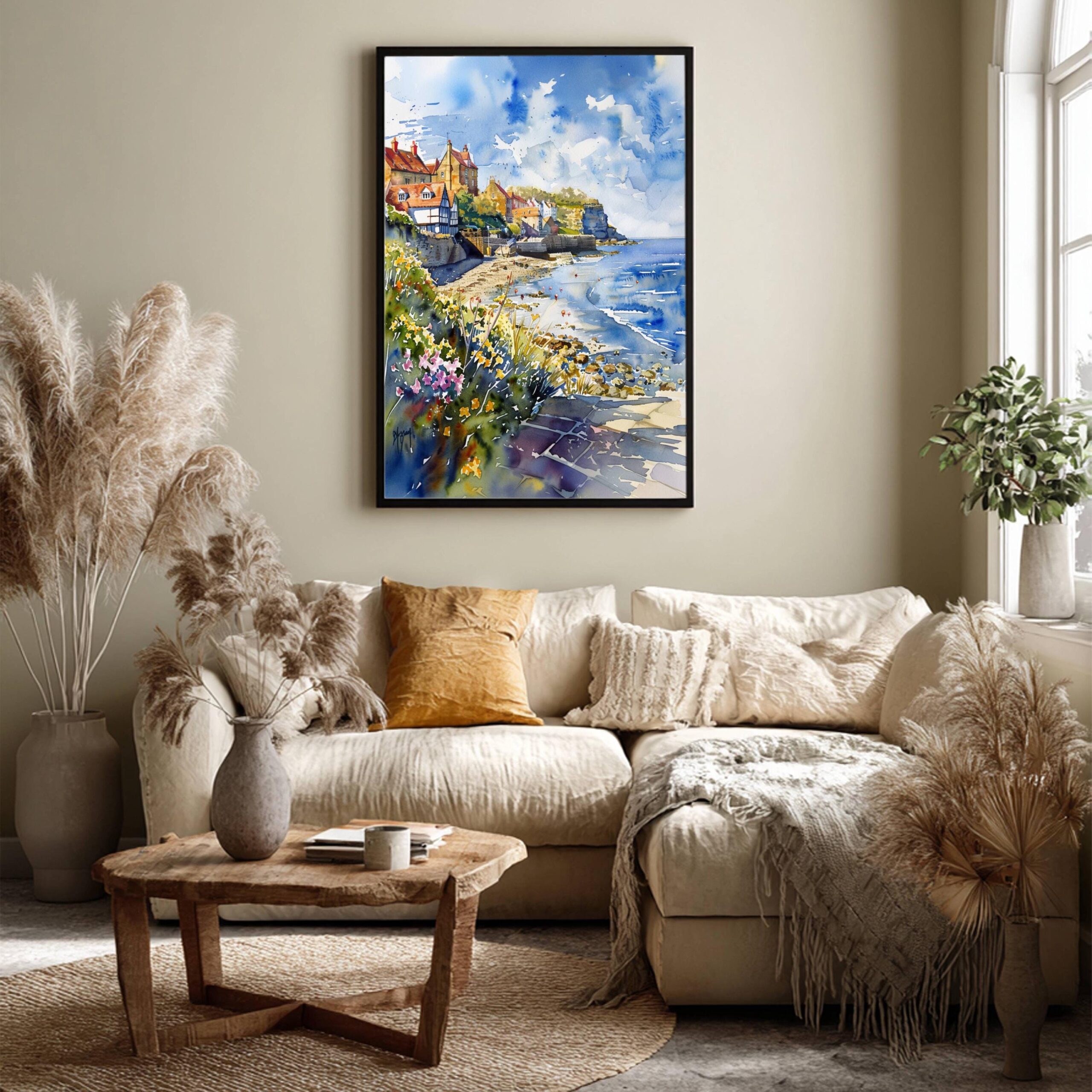 Robin Hood's Bay Yorkshire England Watercolor Print: United Kingdom Travel Art Poster - Image 4