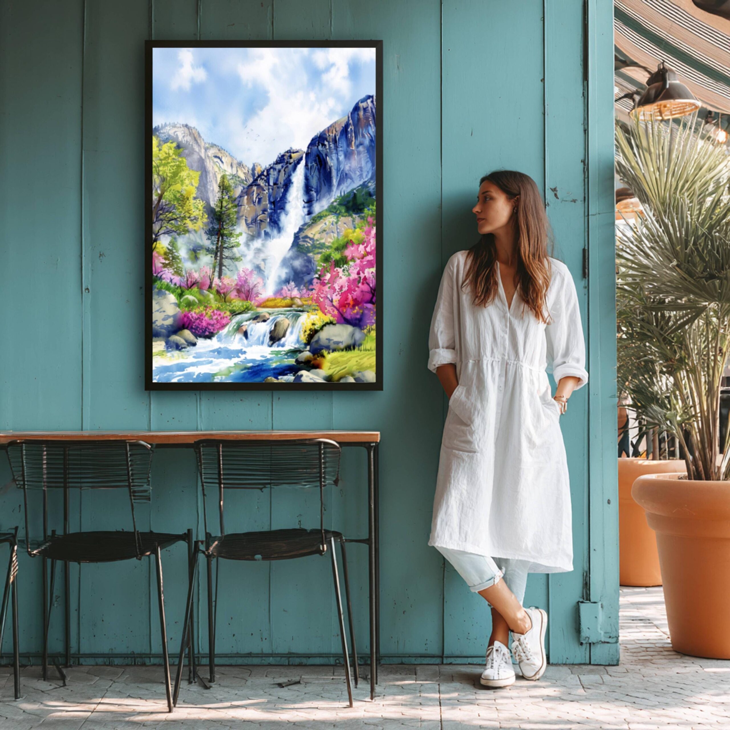 Yosemite Falls California Watercolor Print: USA Travel Art Poster - Image 9