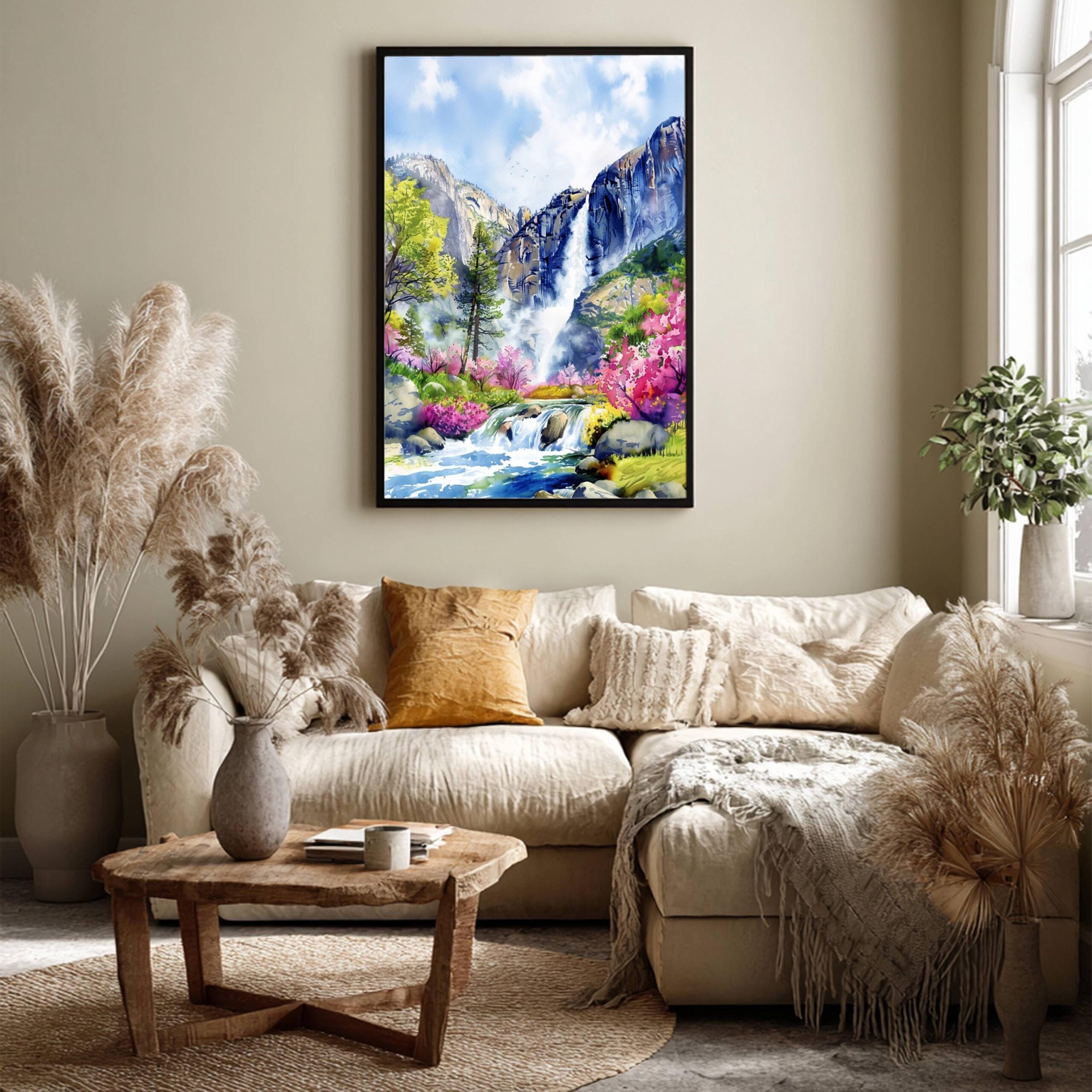 Yosemite Falls California Watercolor Print: USA Travel Art Poster - Image 3