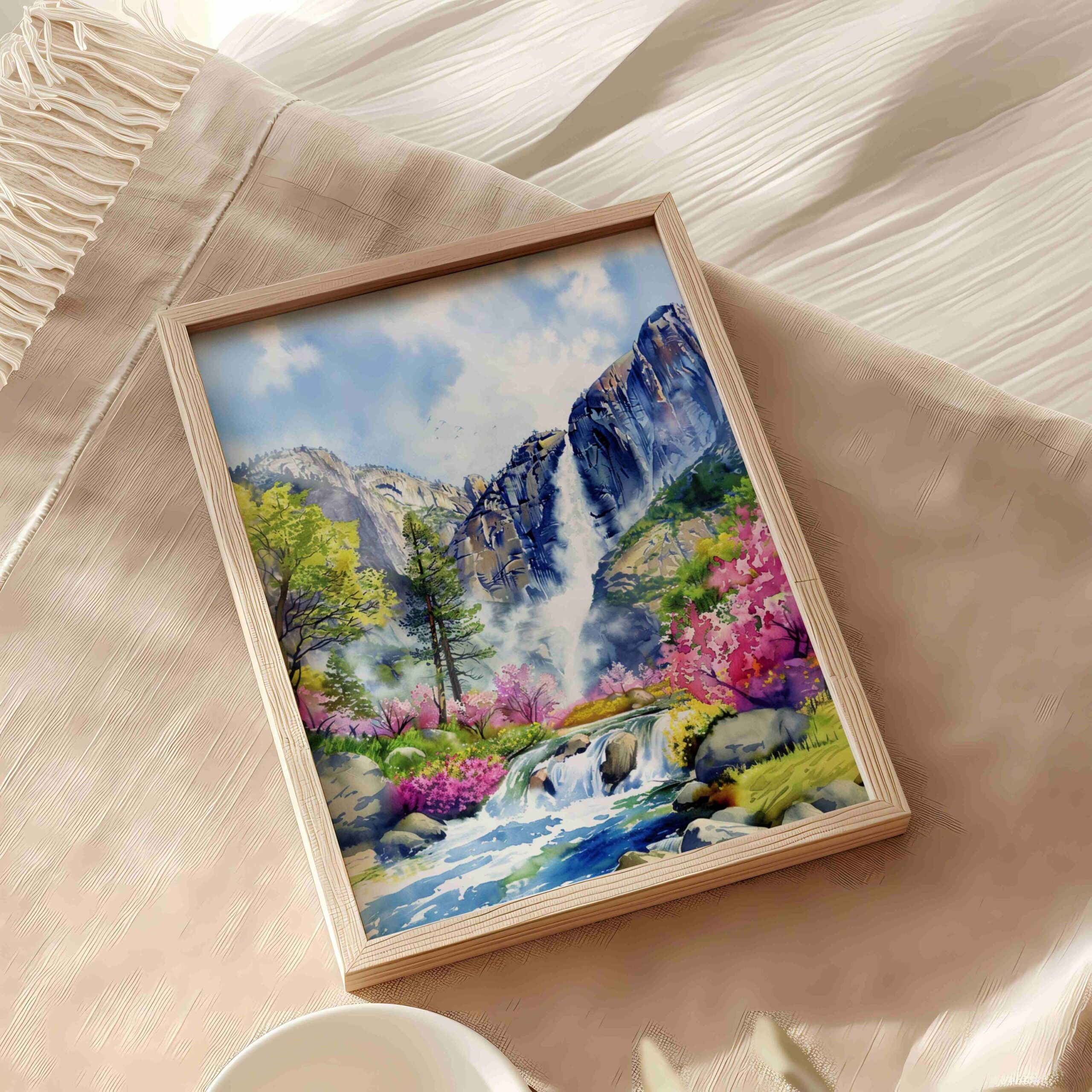 Yosemite Falls California Watercolor Print: USA Travel Art Poster - Image 6