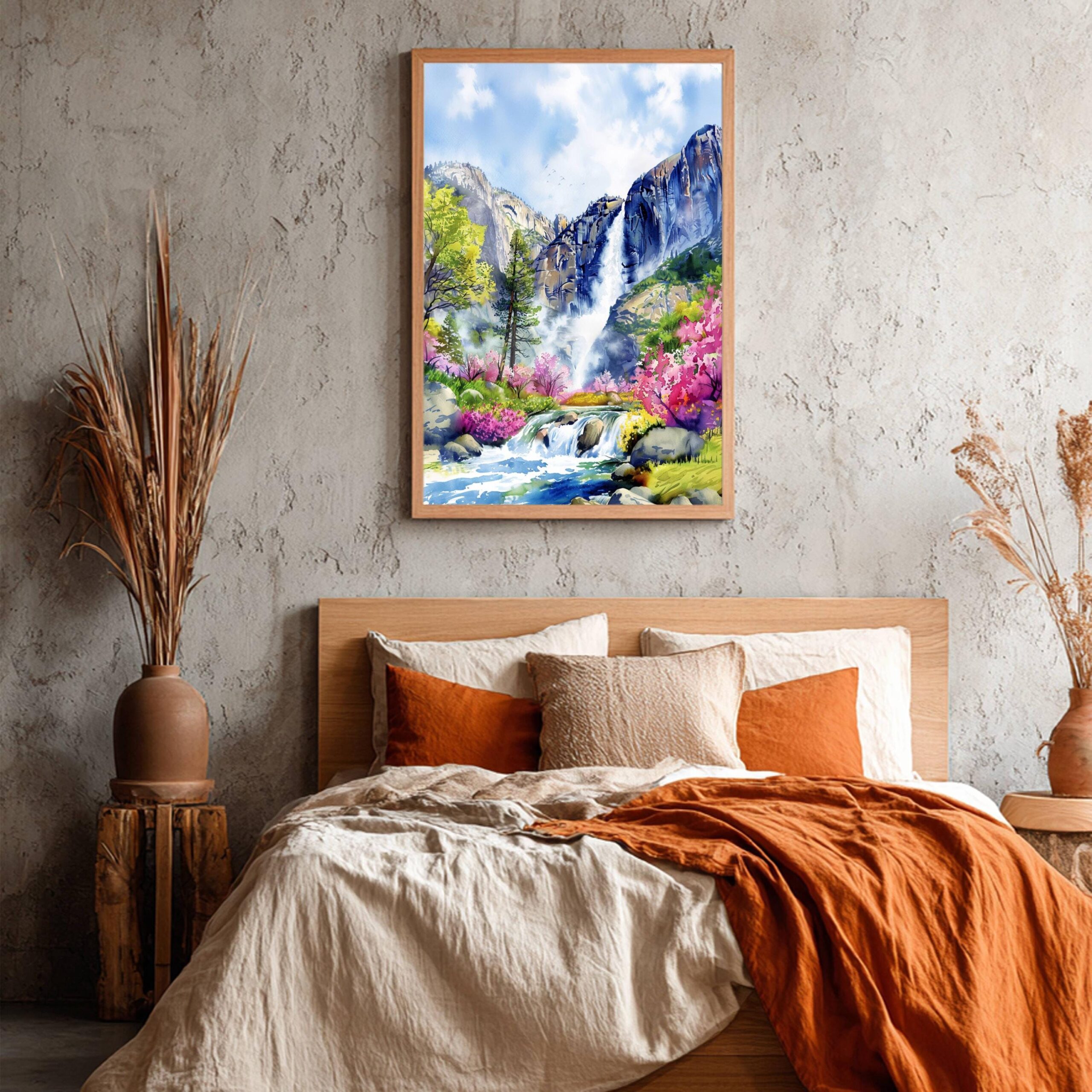 Yosemite Falls California Watercolor Print: USA Travel Art Poster - Image 4
