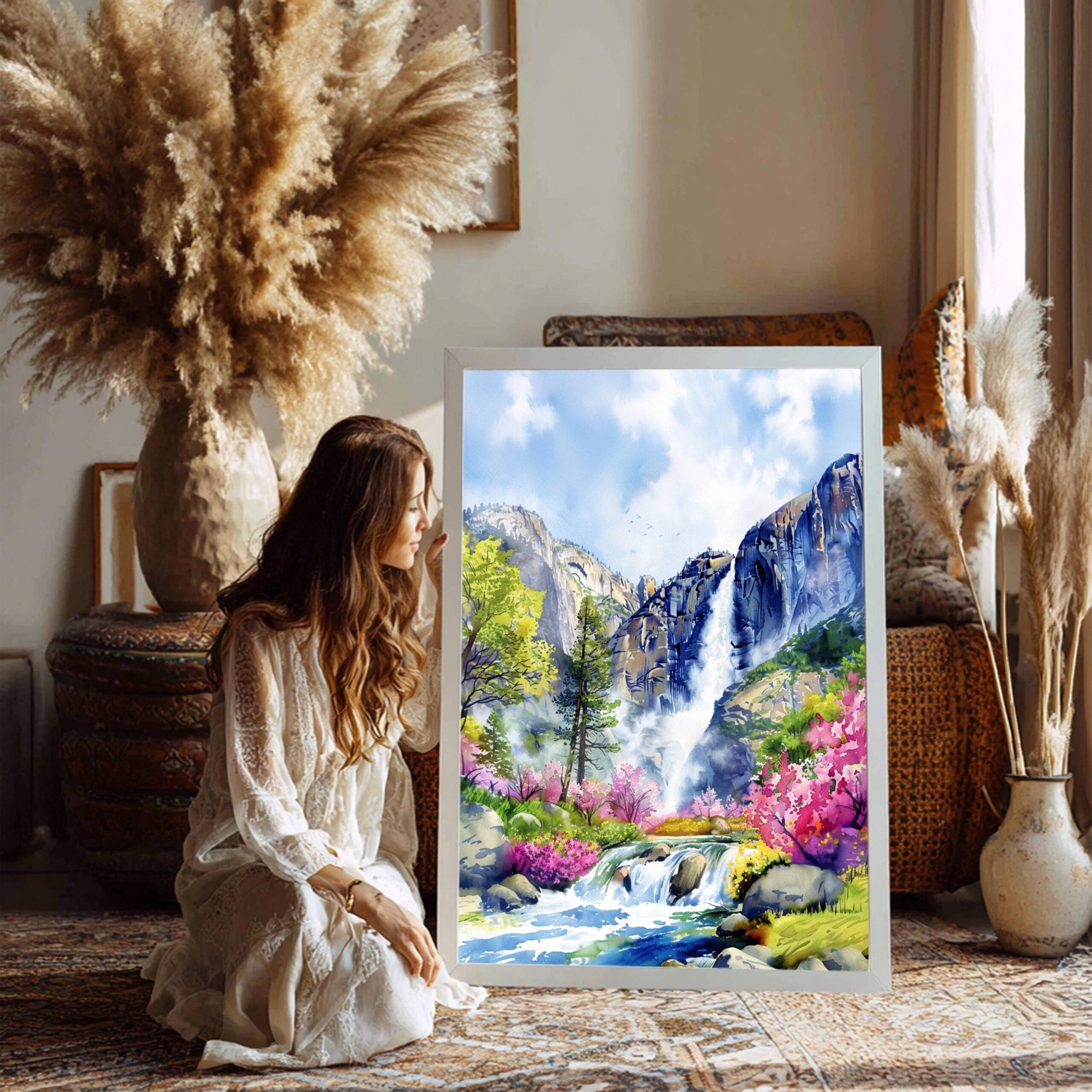 Yosemite Falls California Watercolor Print: USA Travel Art Poster - Image 7