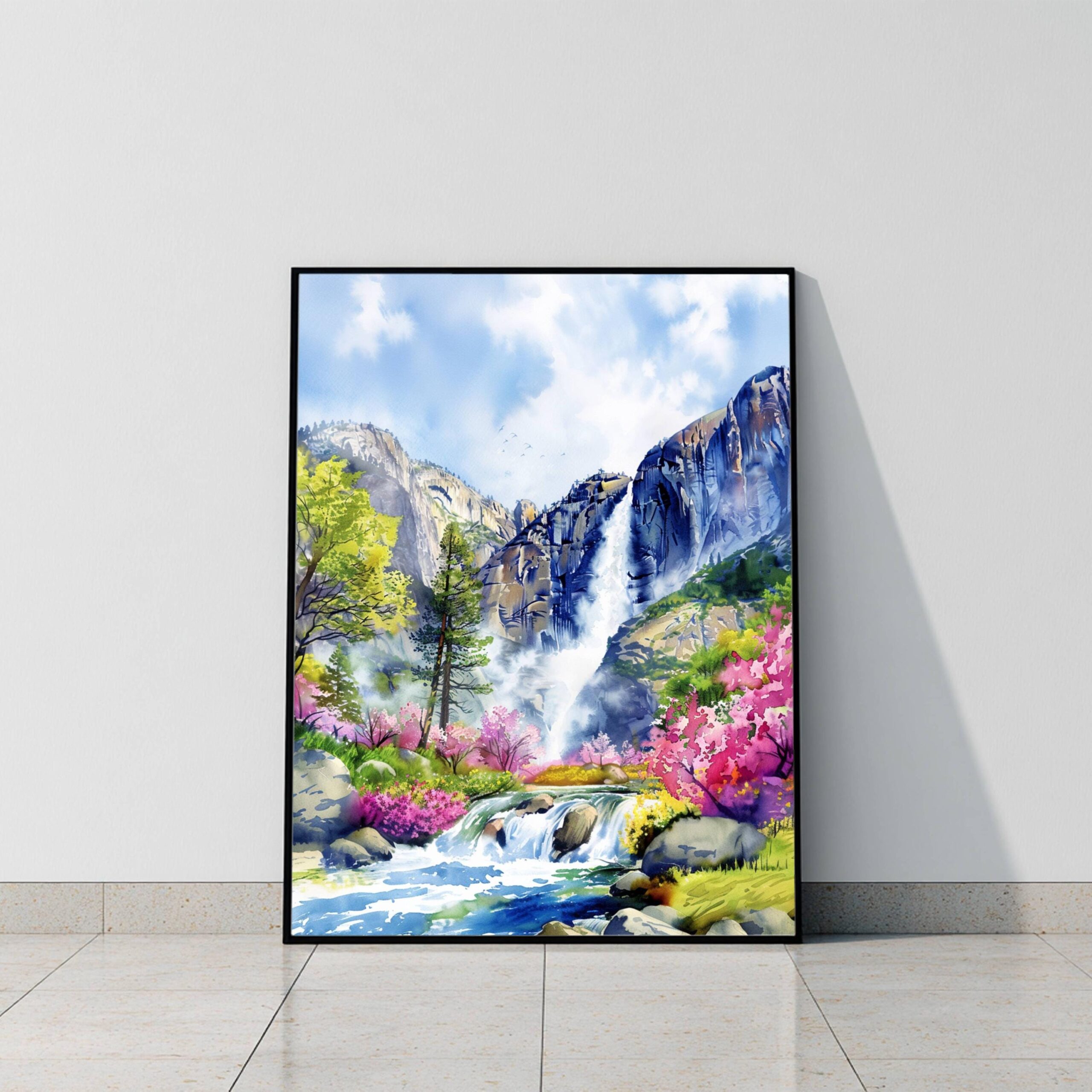 Yosemite Falls California Watercolor Print: USA Travel Art Poster - Image 10
