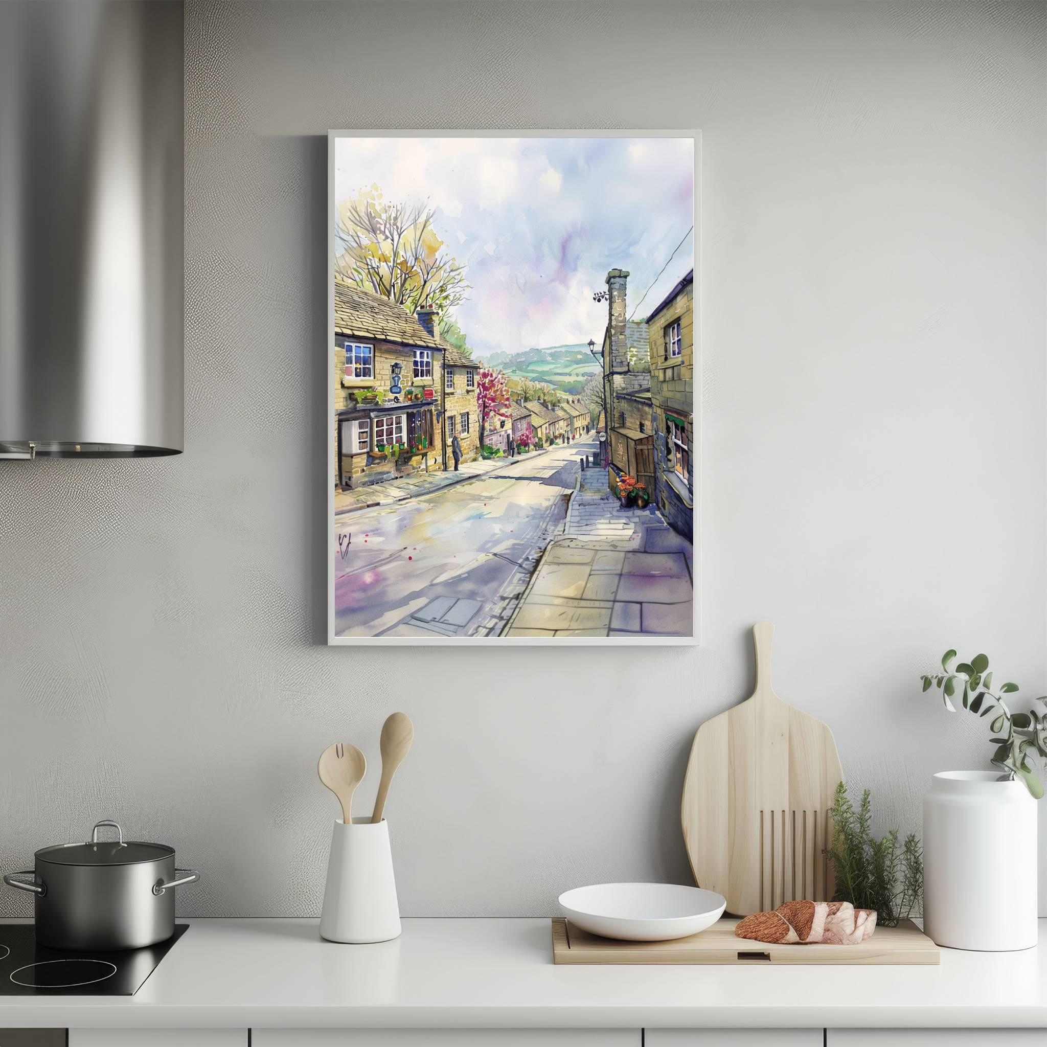 Haworth Yorkshire England Watercolor Print: United Kingdom Travel Art Poster - Image 5