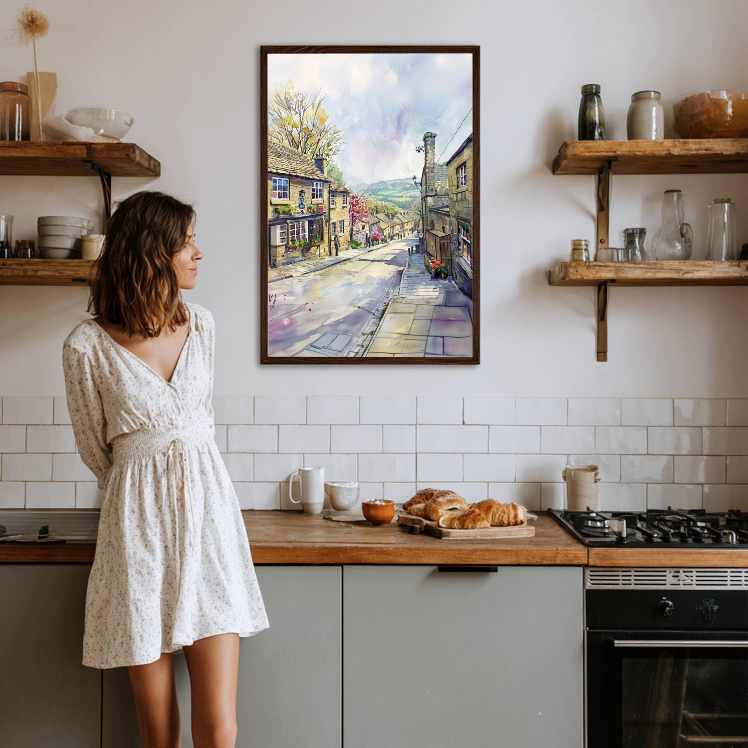Haworth Yorkshire England Watercolor Print: United Kingdom Travel Art Poster - Image 8